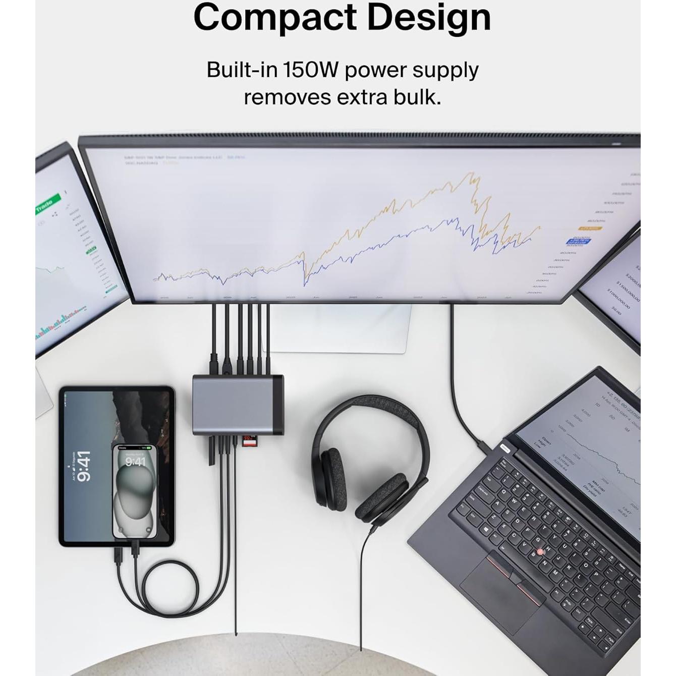 Dock USB-C Belkin Pro GaN 150W 11-en-1 Triple Monitor