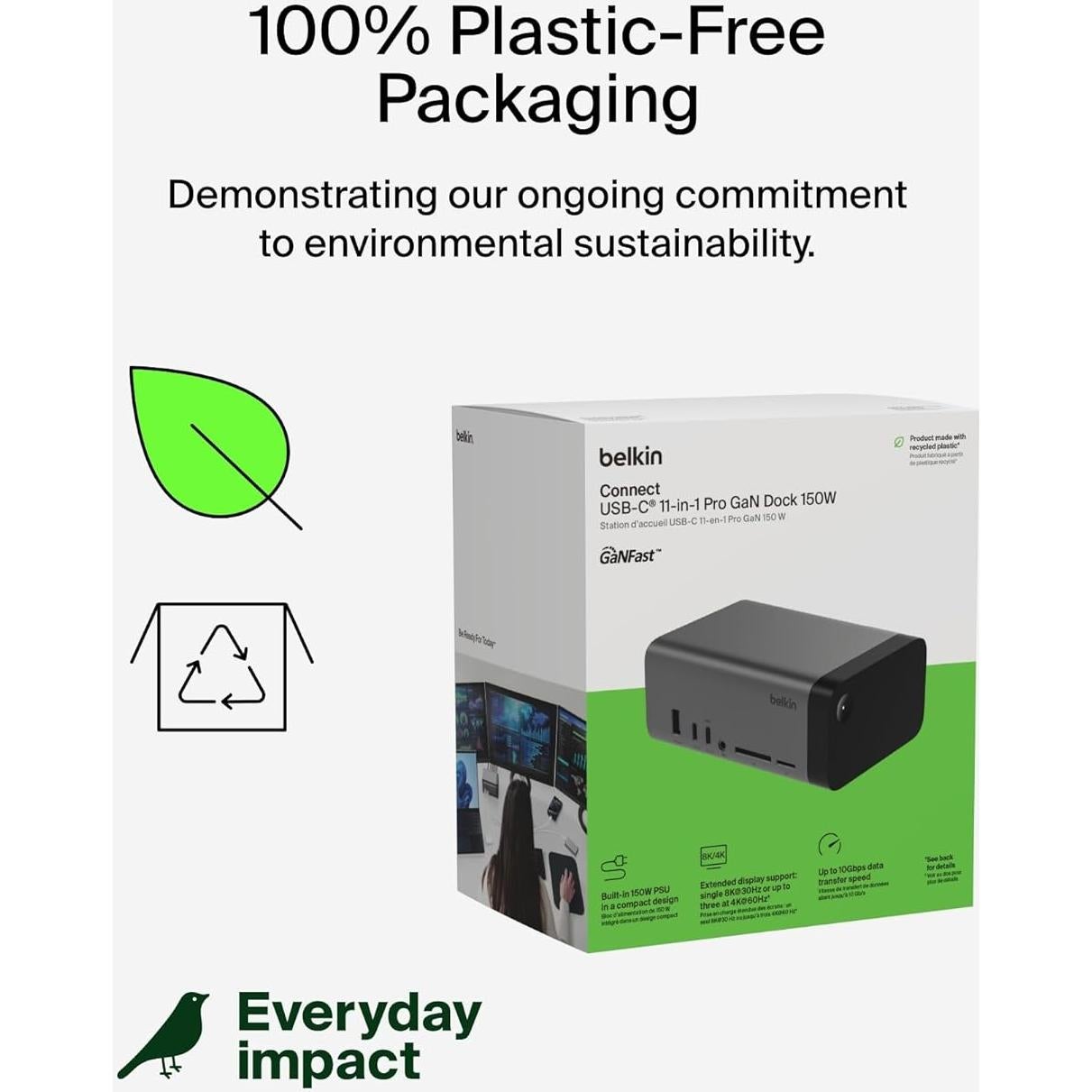 Dock USB-C Belkin Pro GaN 150W 11-en-1 Triple Monitor