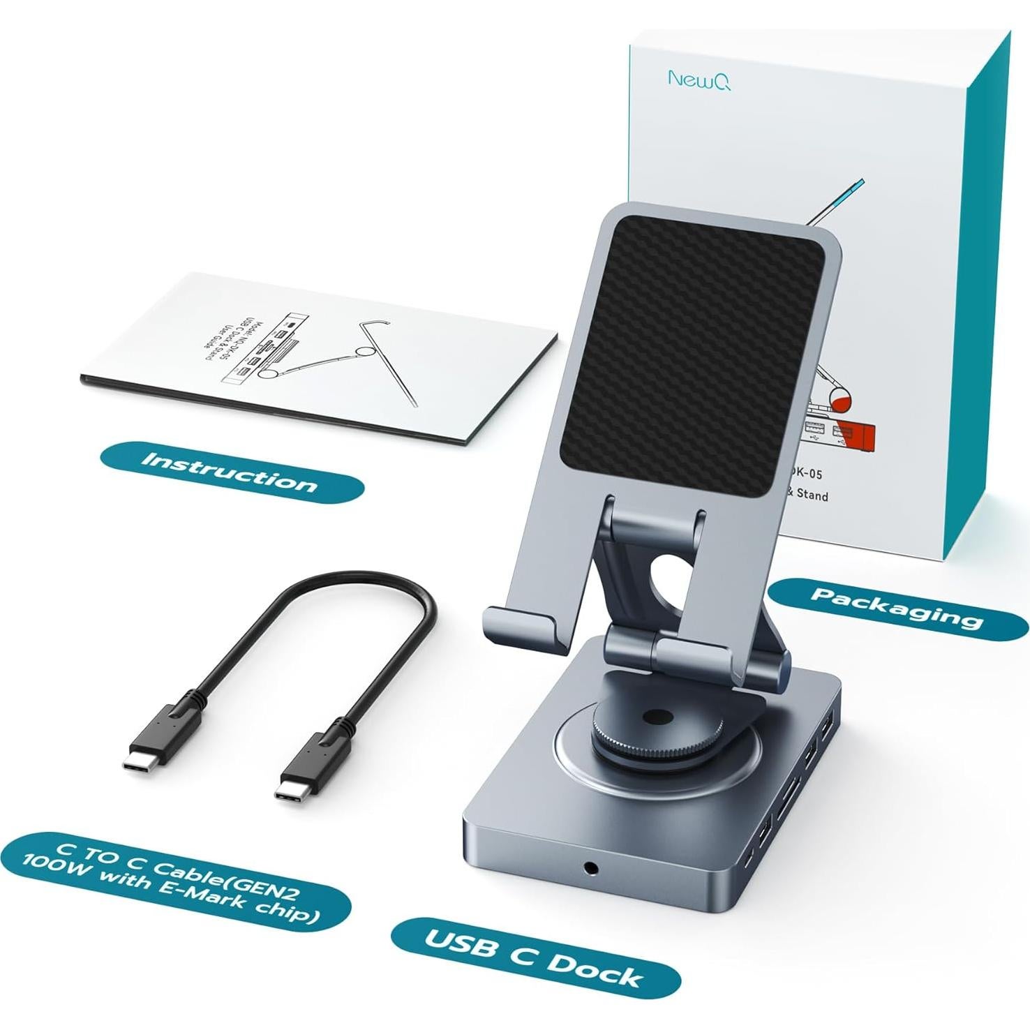 Estación de Acoplamiento USB-C NEWQ 11 en 1 HDMI 4K RJ45