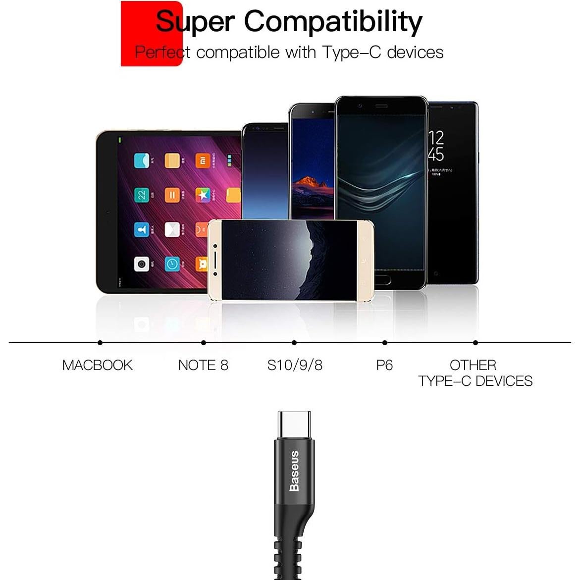 Baseus Hub USB 7 en 1 para Laptop + Cable USB-C 91 cm