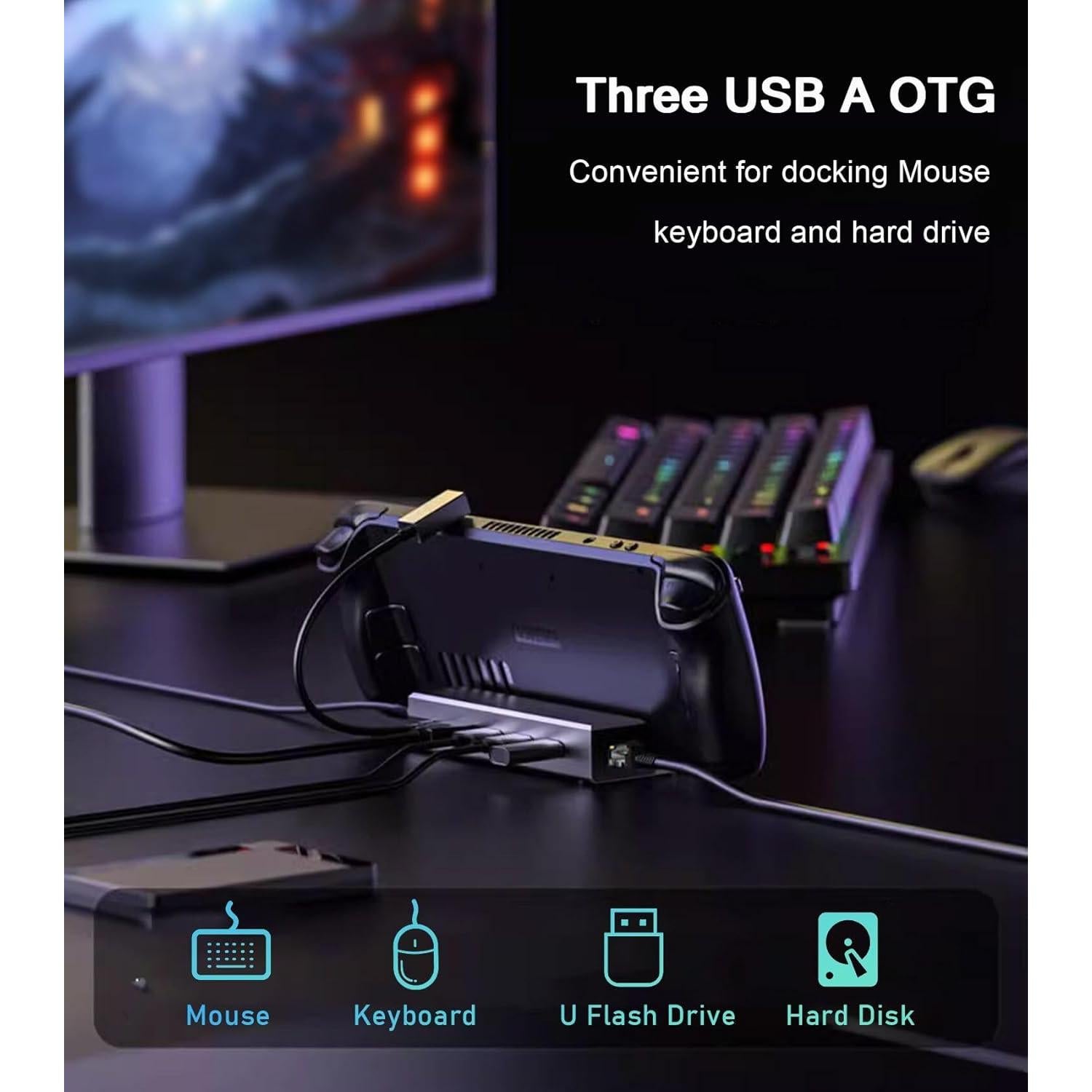 Dock Estación Acoplamiento 6-en-1 VIENON para Steam Deck