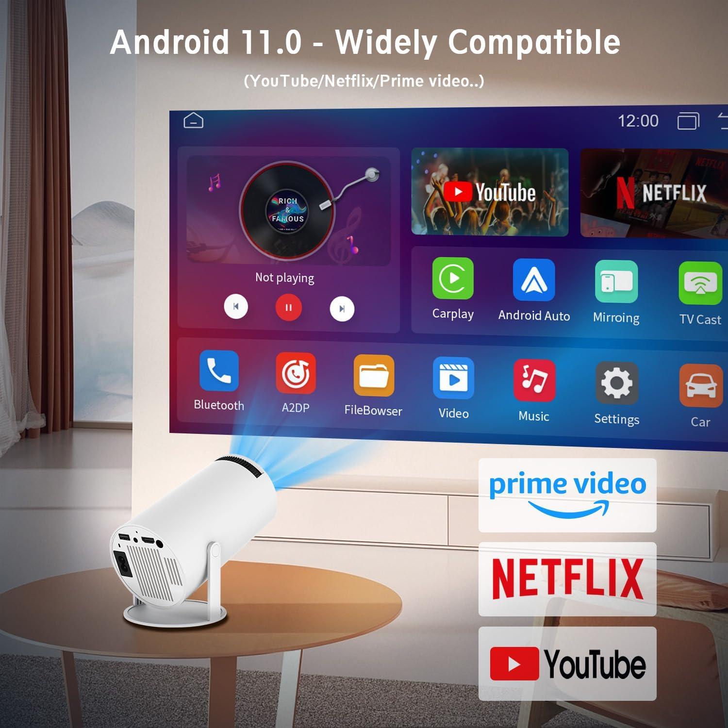 Proyector Portátil Chicdaze HY300 PRO 4K 1080P WiFi 6