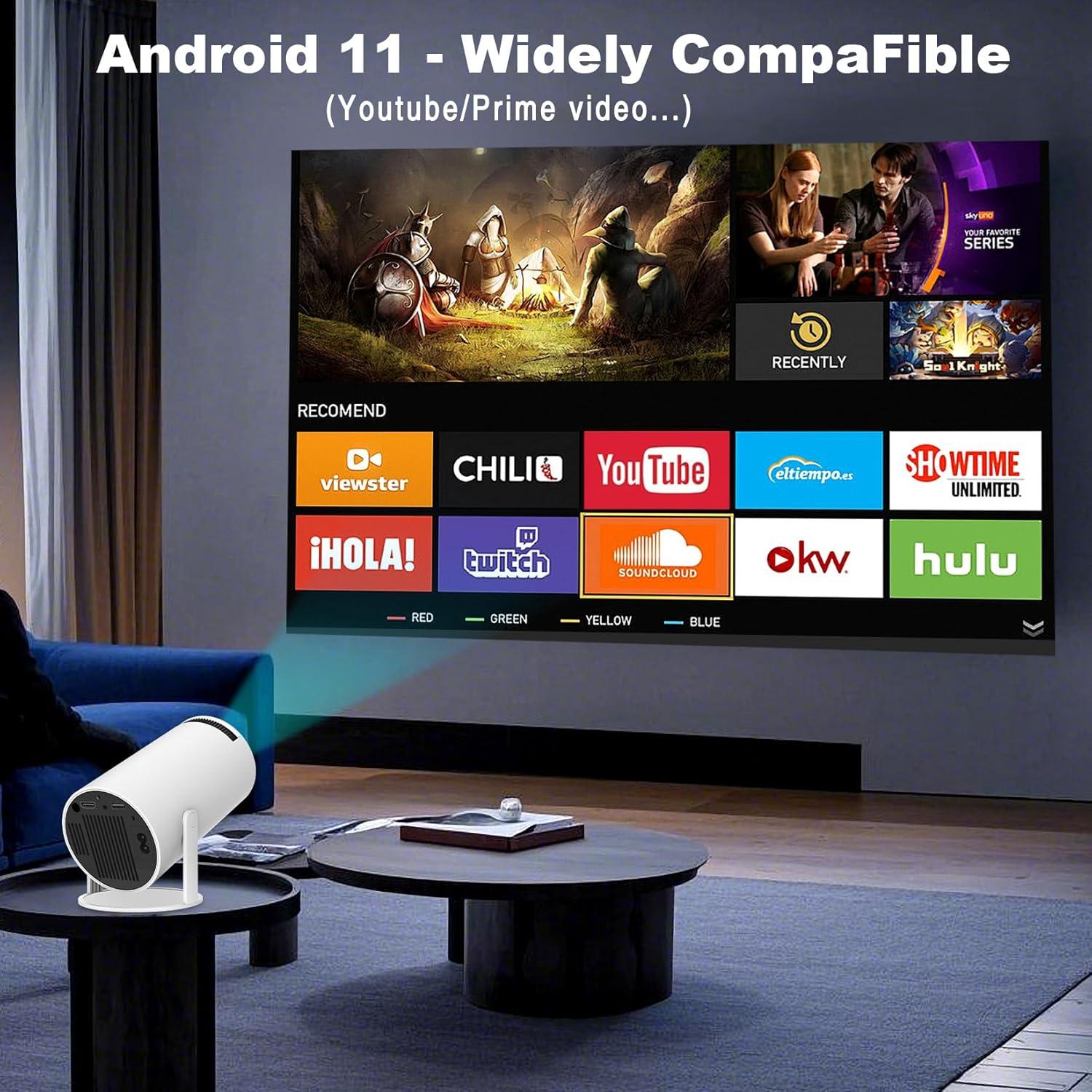 Proyector Portátil HY300 PRO 4K 1080P WiFi 6 Bluetooth 5.0