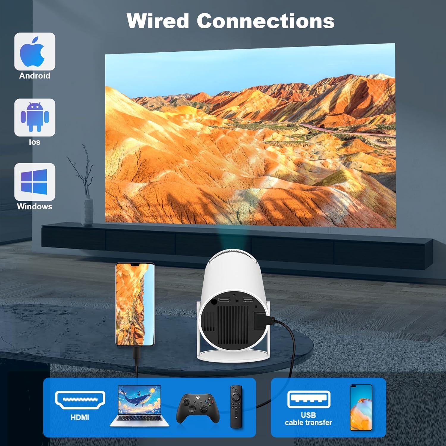 Proyector Portátil HY300 PRO 4K 1080P WiFi 6 Bluetooth 5.0