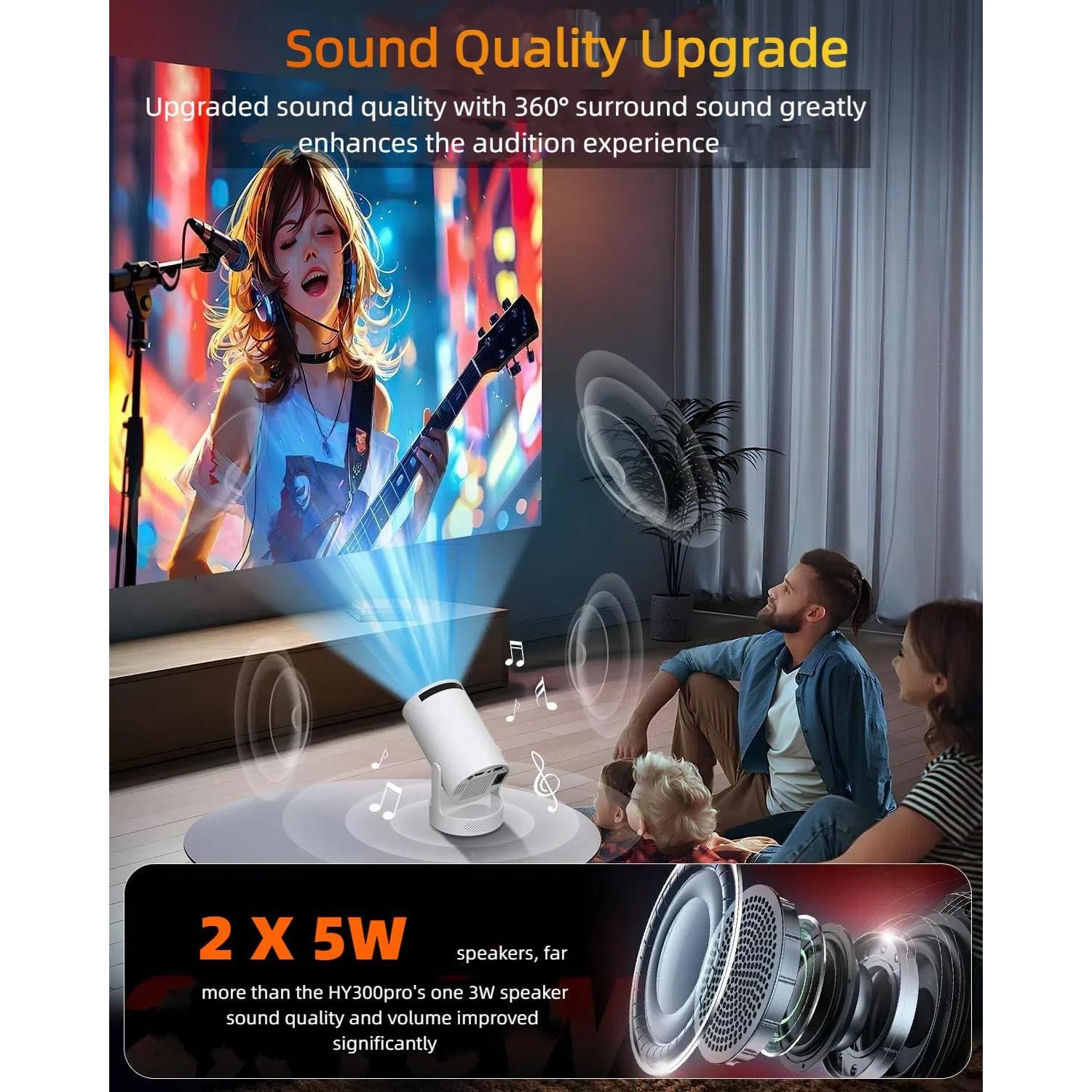 Proyector Mini HIPPUS HY300 Pro HiFi 1080P WiFi Bluetooth