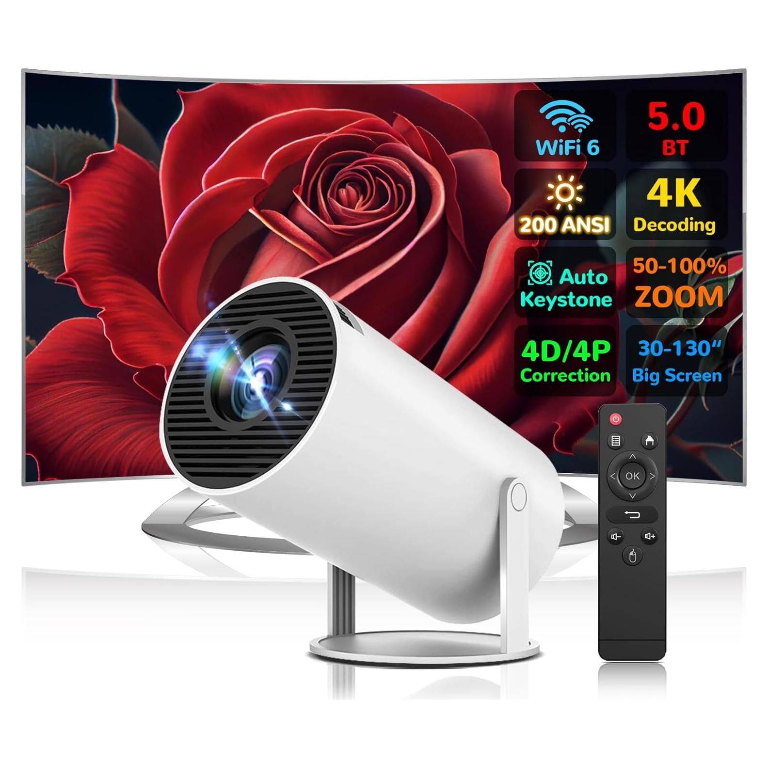 Proyector Portátil Cosycost HY300 1080P 4K WiFi 6 8000 Lúmenes