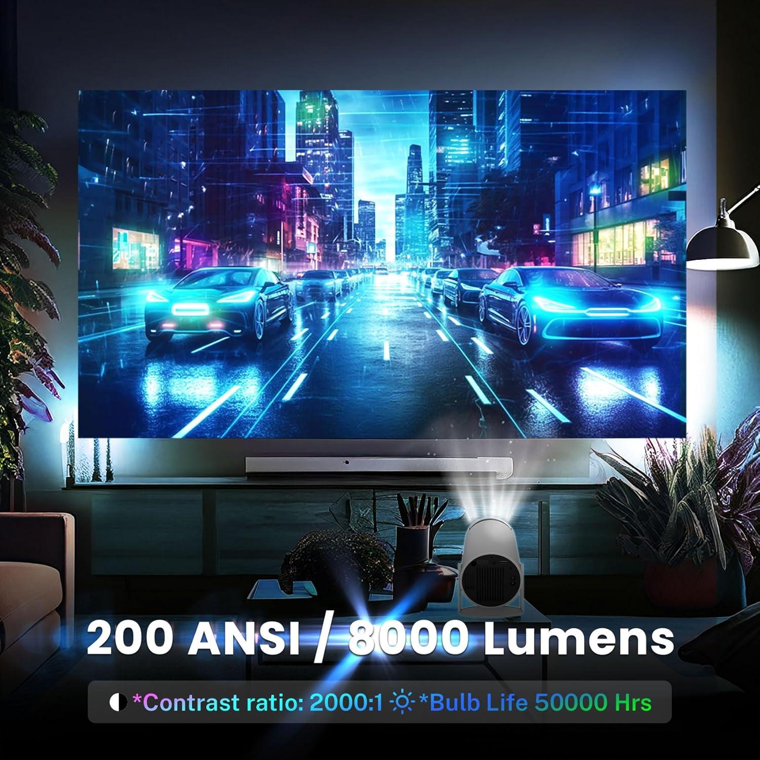 Proyector Portátil Cosycost HY300 1080P 4K WiFi 6 8000 Lúmenes