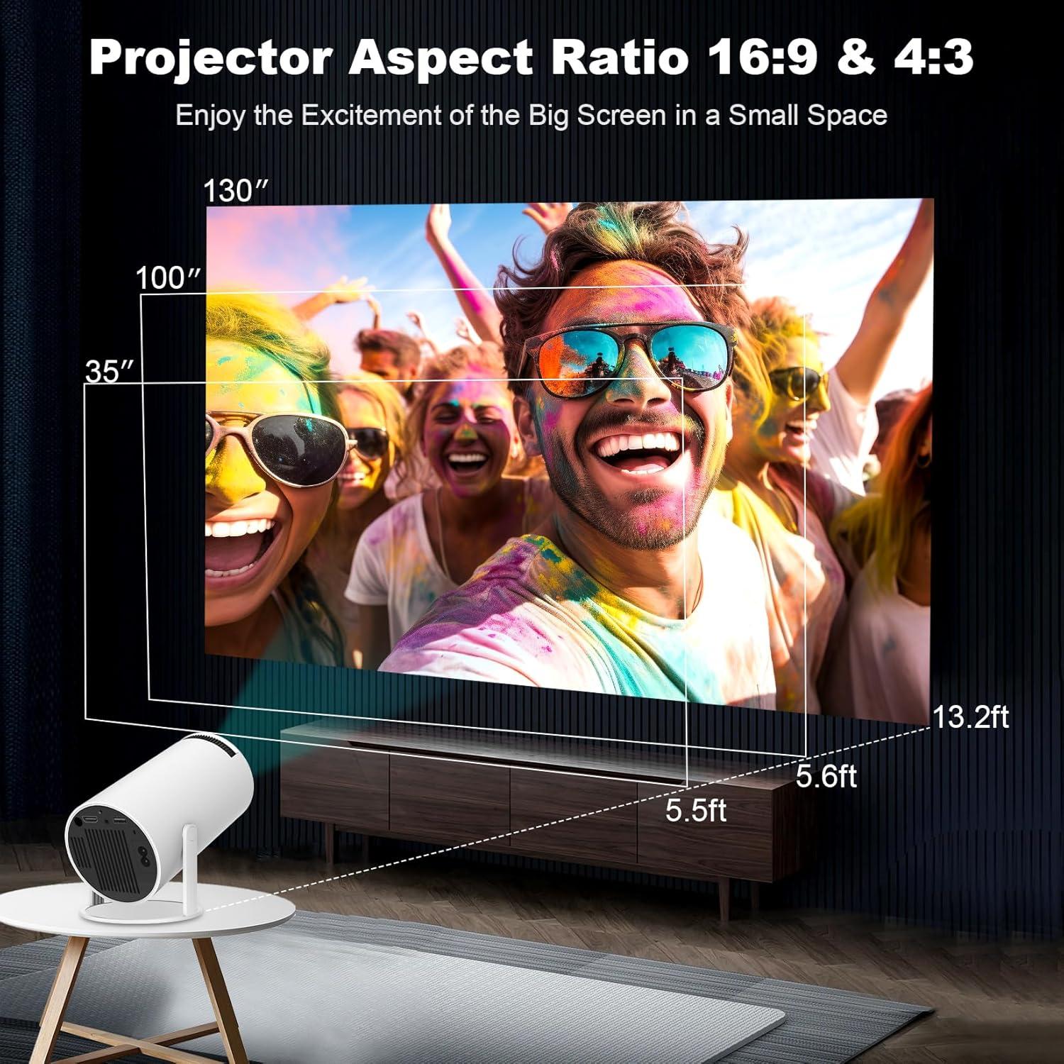 Proyector Mini Portátil ear&ear HY300 PRO 4K 1080P WiFi 6