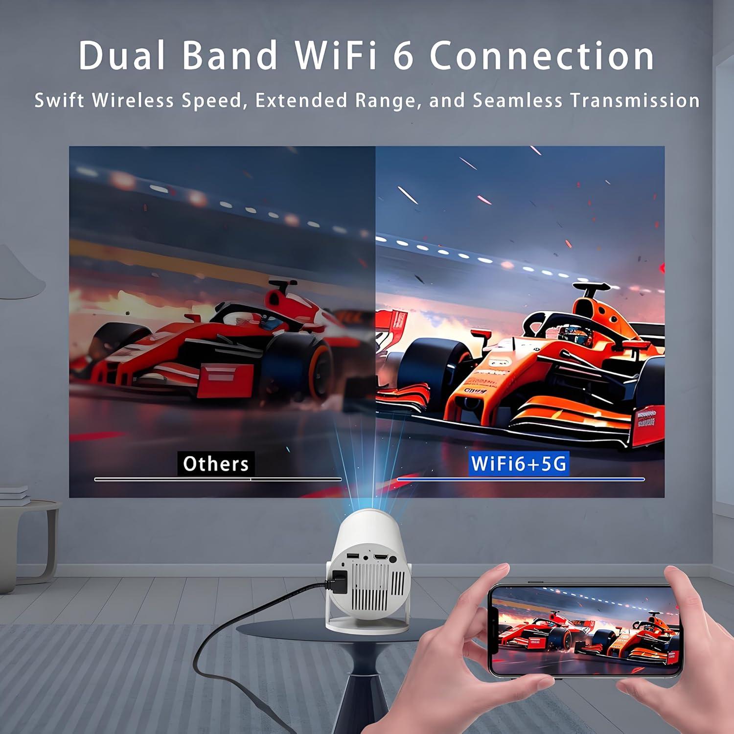 Proyector Mini BeeJovial HY300PRO WiFi Bluetooth 4K 1080P