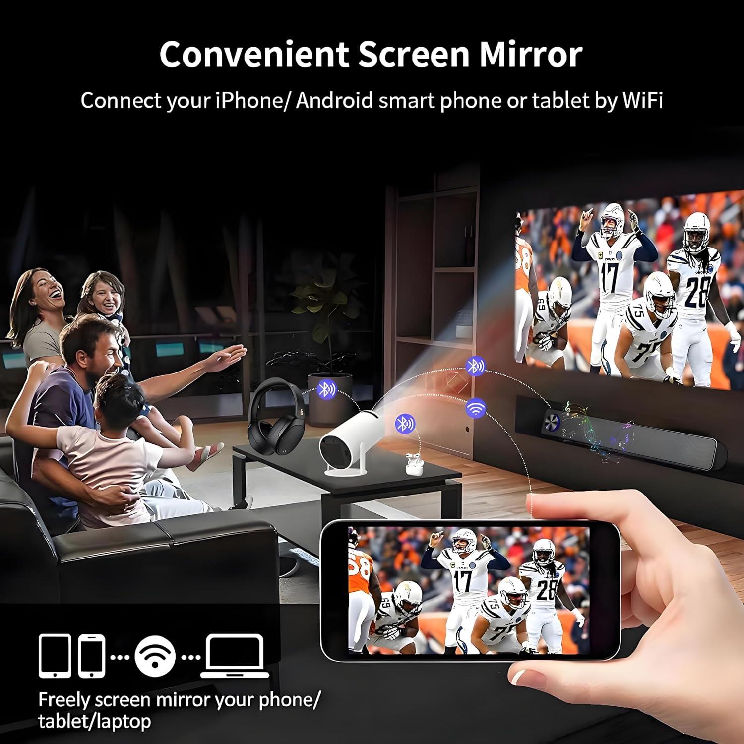 Proyector Mini BeeJovial HY300PRO WiFi Bluetooth 4K 1080P