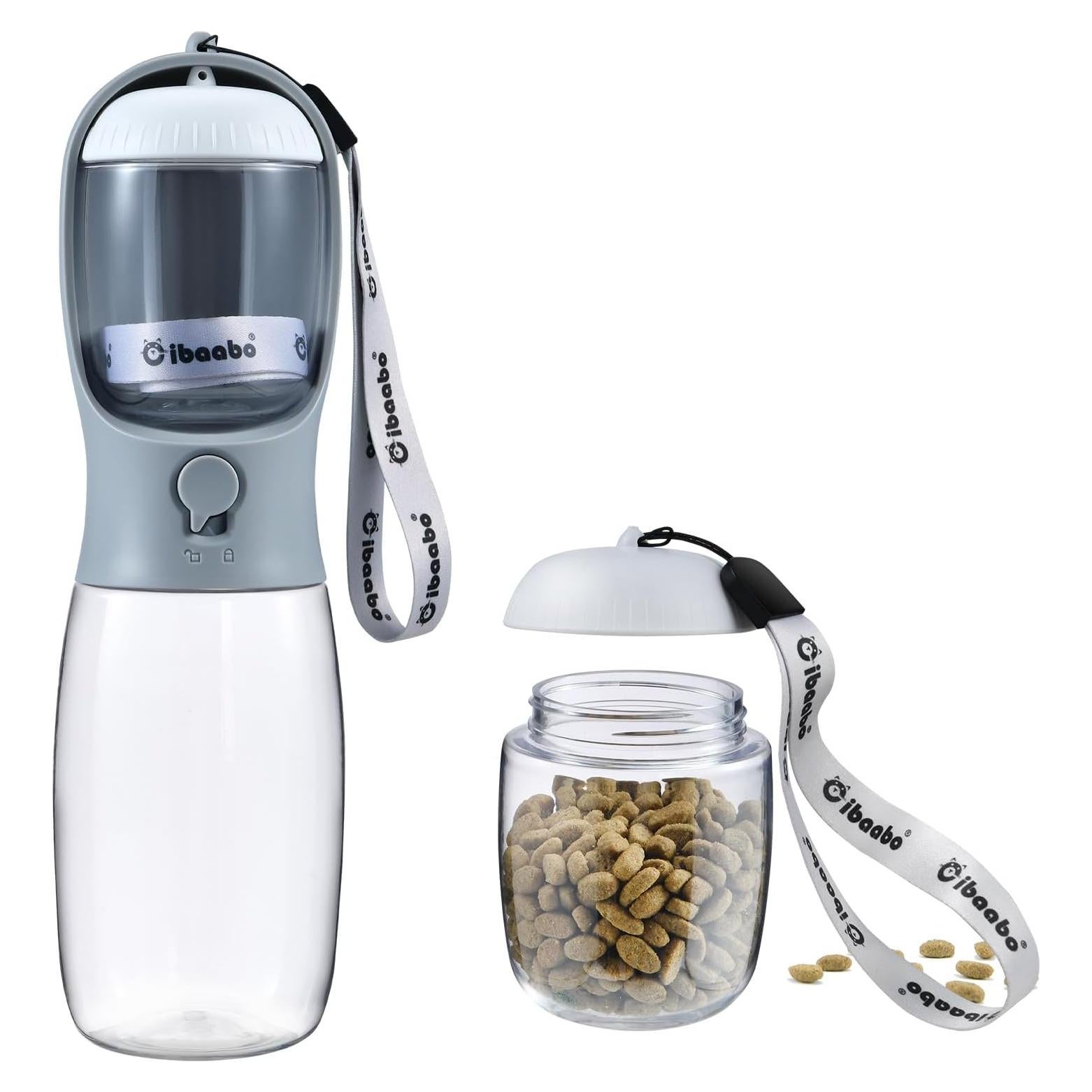 Botella de Agua para Perros Cibaabo 550ml con Comedero