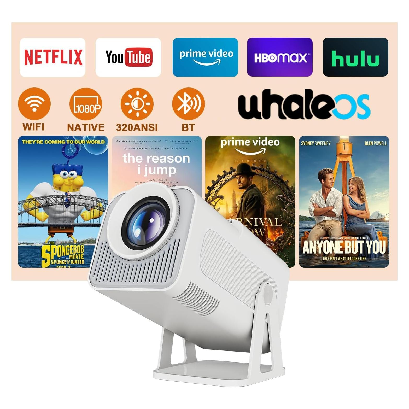 Proyector Mini Inteligente Alwtniet 320 ANSI Nativo 1080P 4K