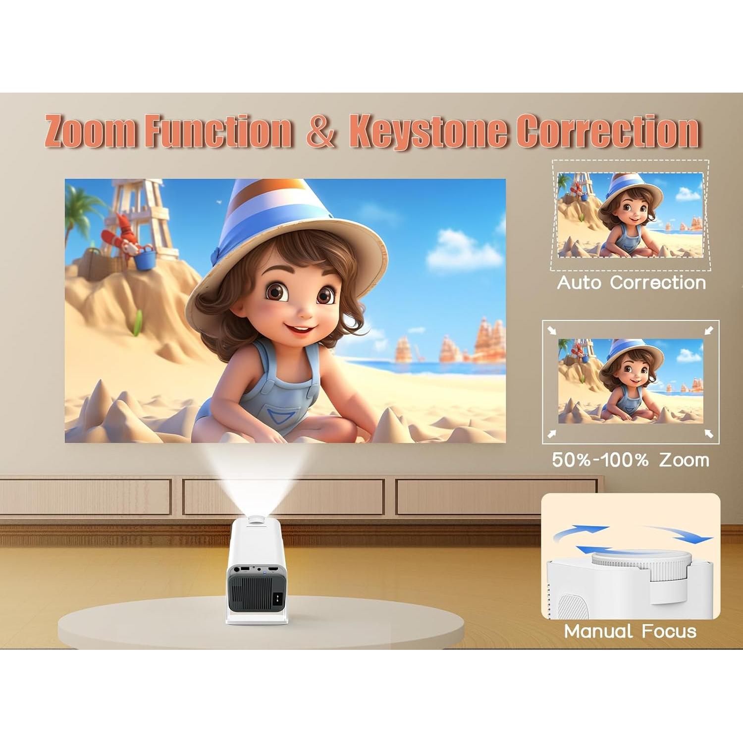 Proyector Mini Inteligente Alwtniet 320 ANSI Nativo 1080P 4K