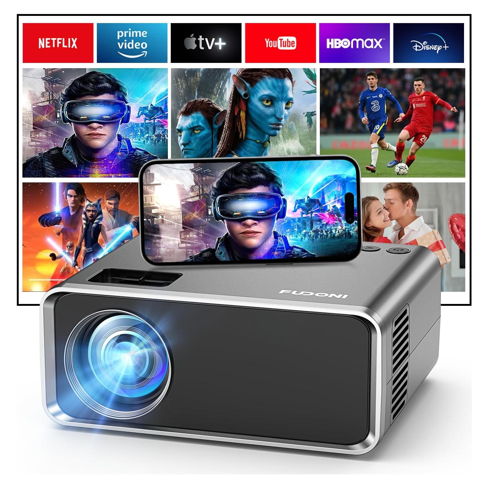 Proyector FUDONI 1080P Full HD 12000L WiFi Bluetooth 4K
