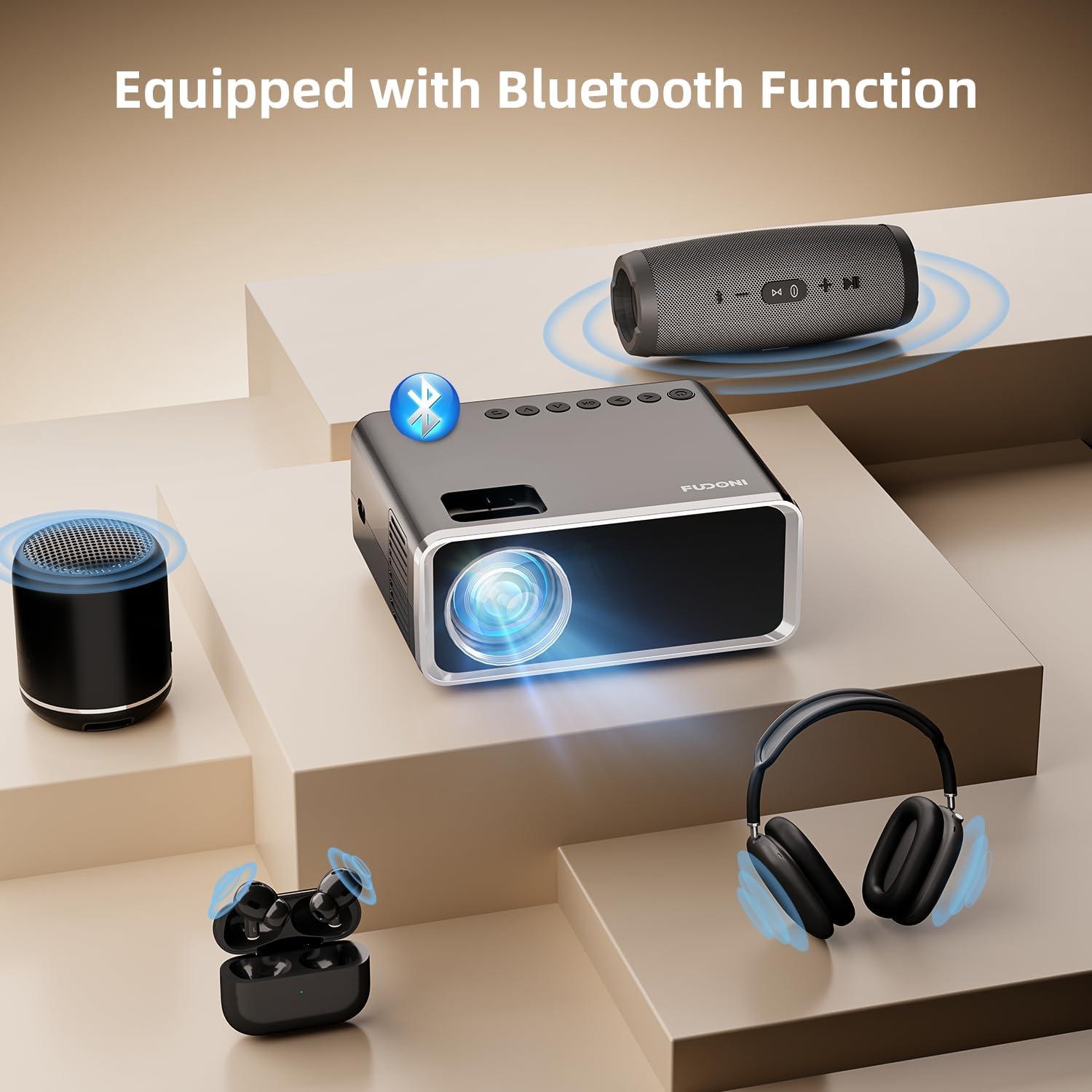 Proyector FUDONI 1080P Full HD 12000L WiFi Bluetooth 4K
