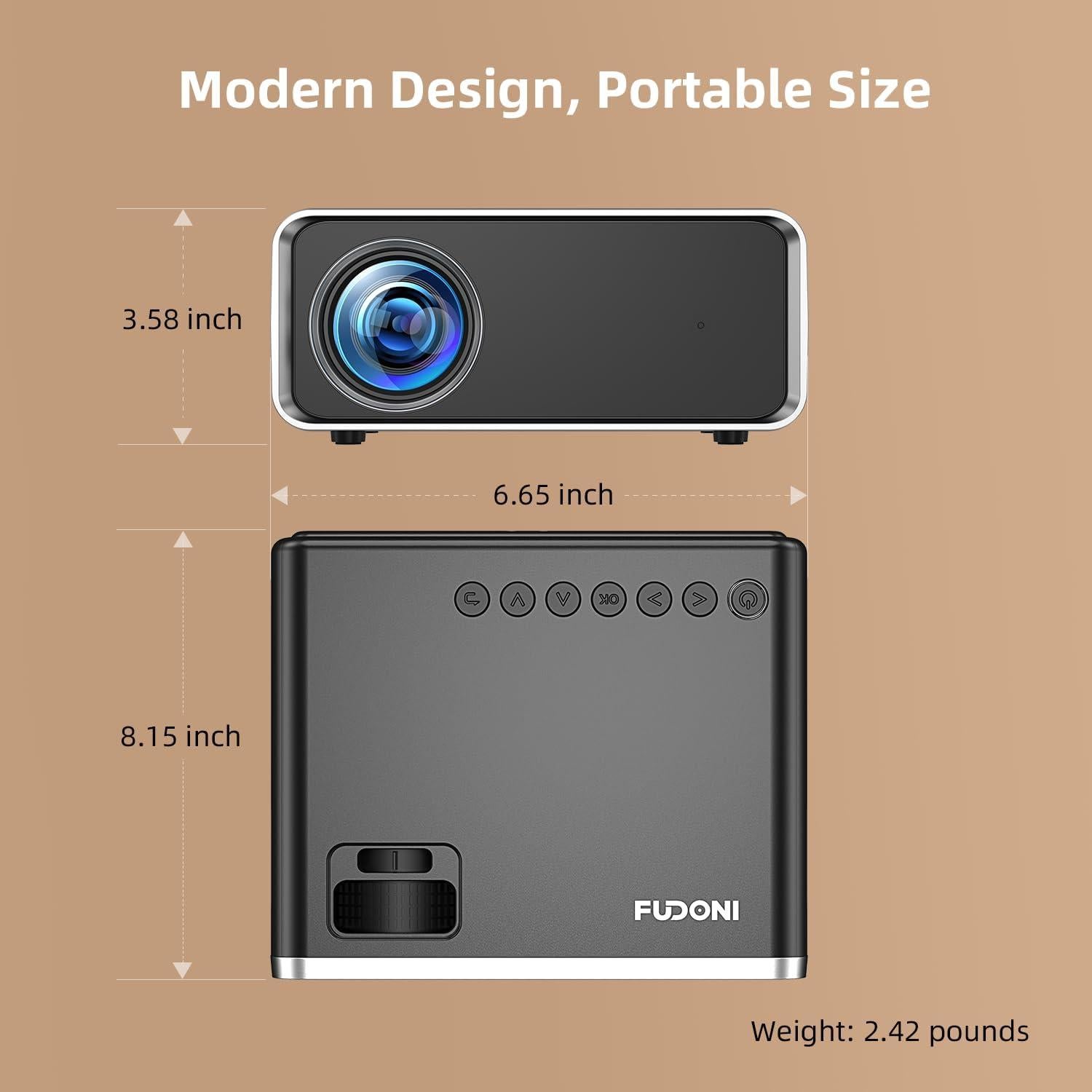 Proyector FUDONI 1080P Full HD 12000L WiFi Bluetooth 4K