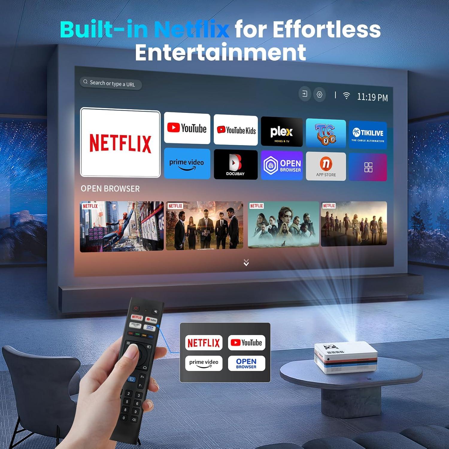 Proyector Inteligente FUDONI 4K WiFi Bluetooth 800ANSI