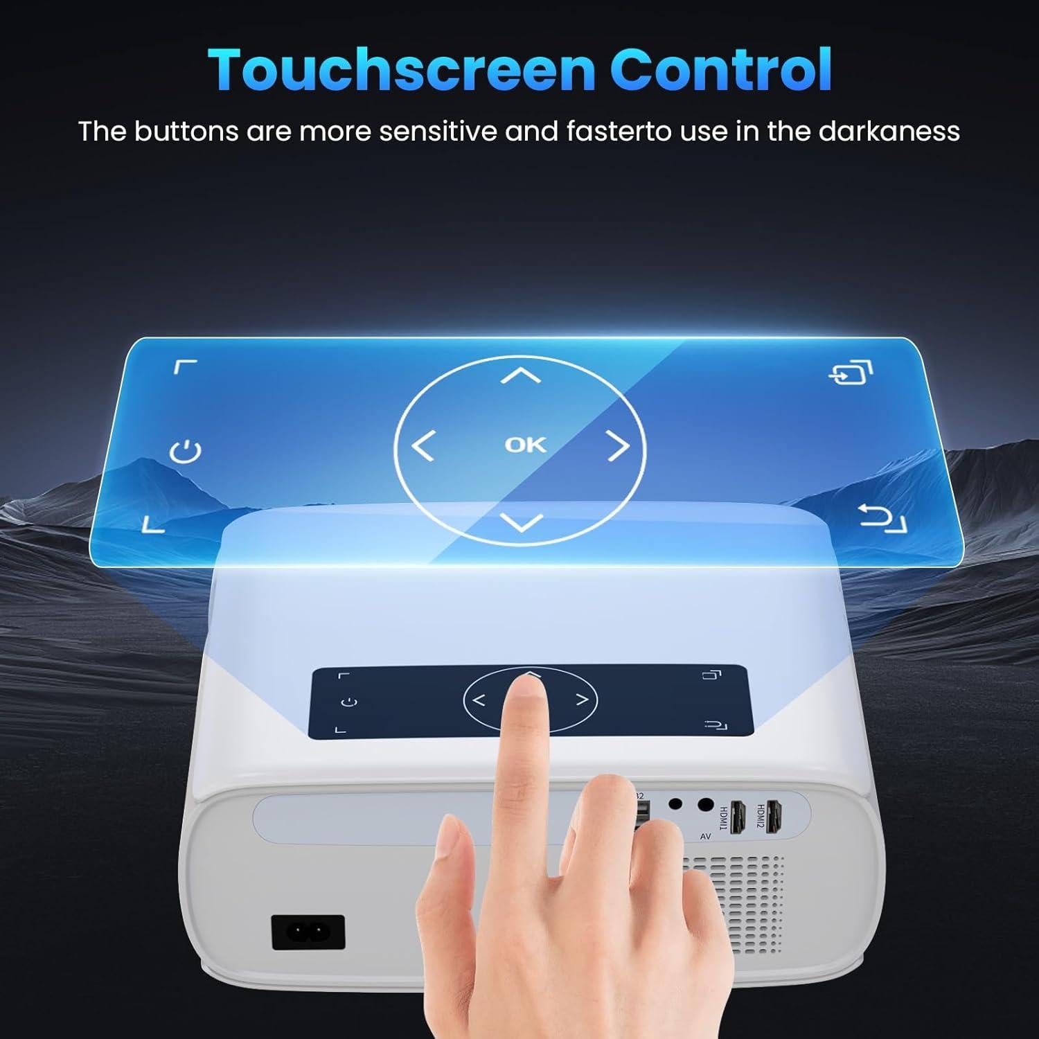 Proyector Groview JQ818C 1080P 15000Lux WiFi Bluetooth 300"