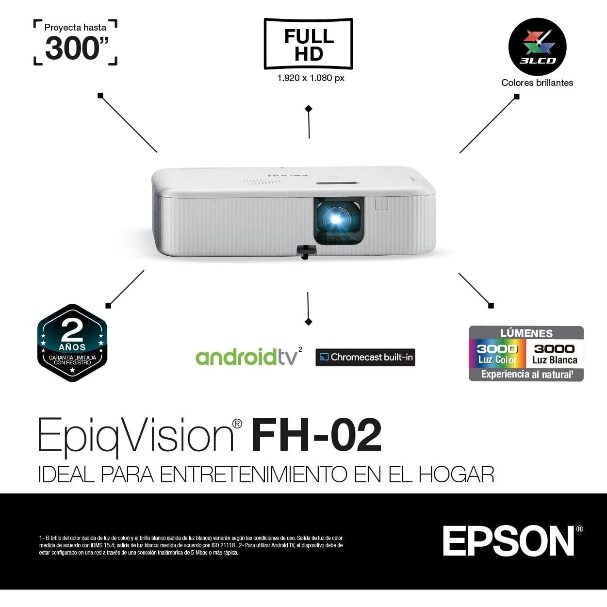 Proyector Portátil Epson EpiqVision Flex CO-FH02 1080p