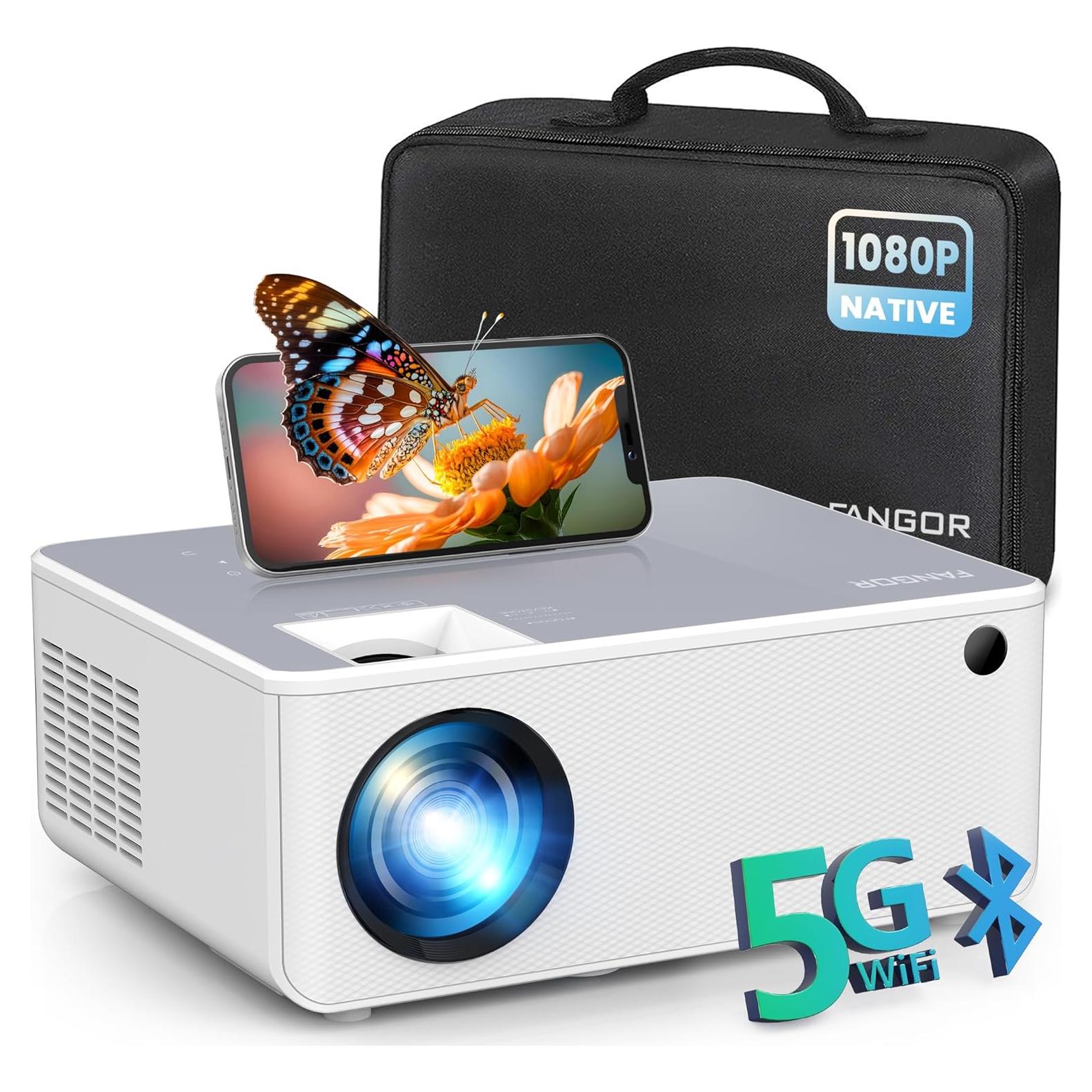 Proyector FANGOR 1080P HD WiFi Bluetooth Cine Casa 230"