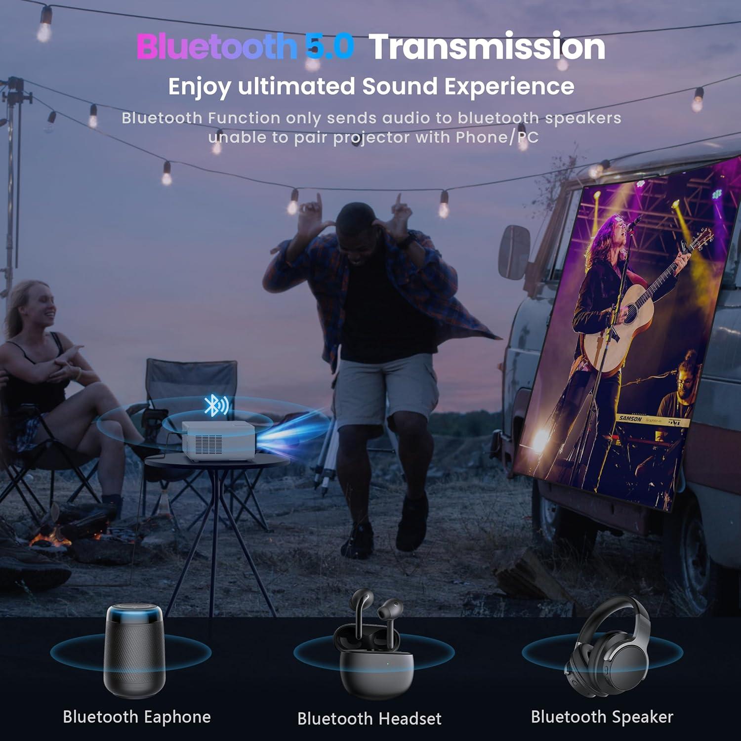 Proyector FANGOR 1080P HD WiFi Bluetooth Cine Casa 230"