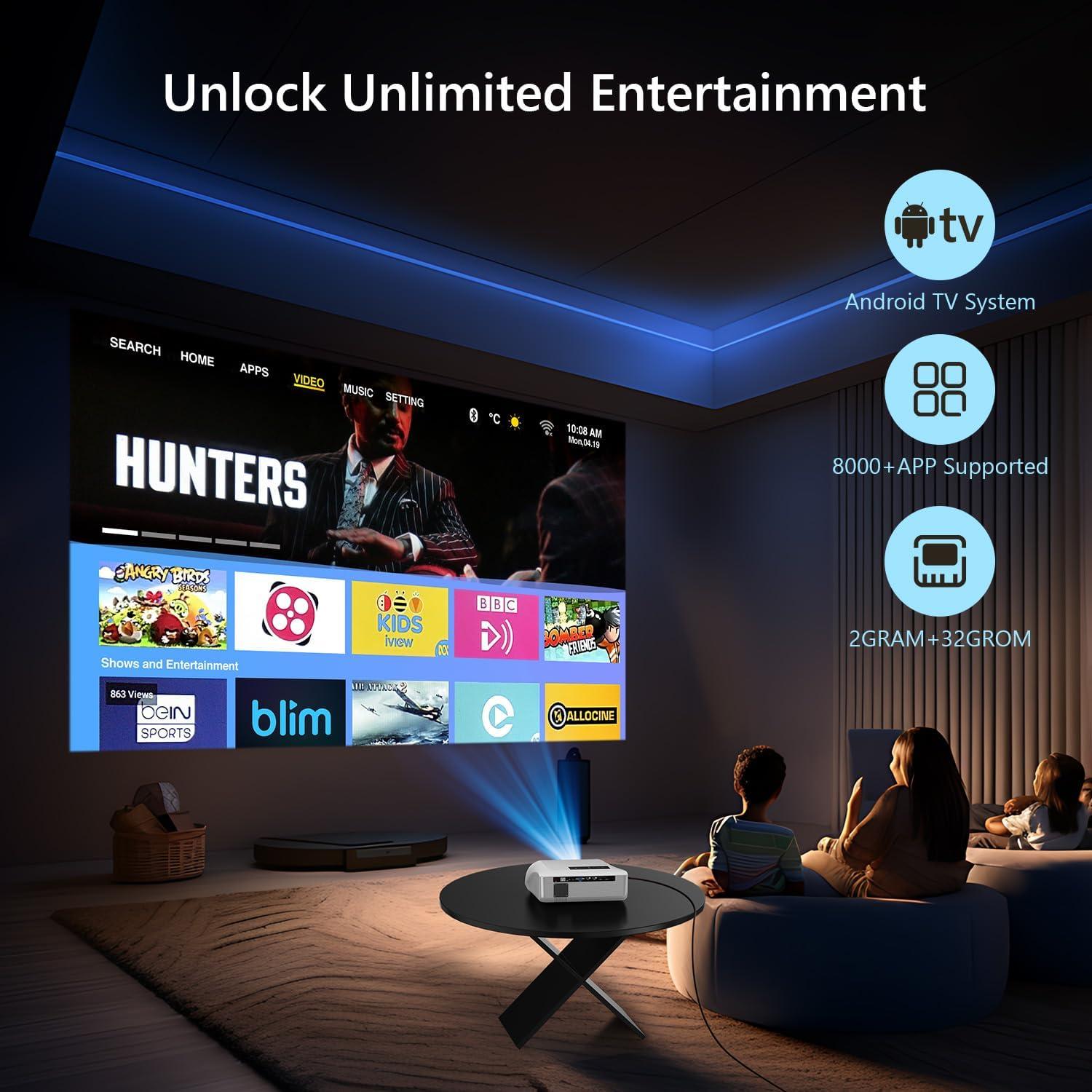 Proyector Ultra HD 4K CAIWEI 1580 Lúmenes 300"