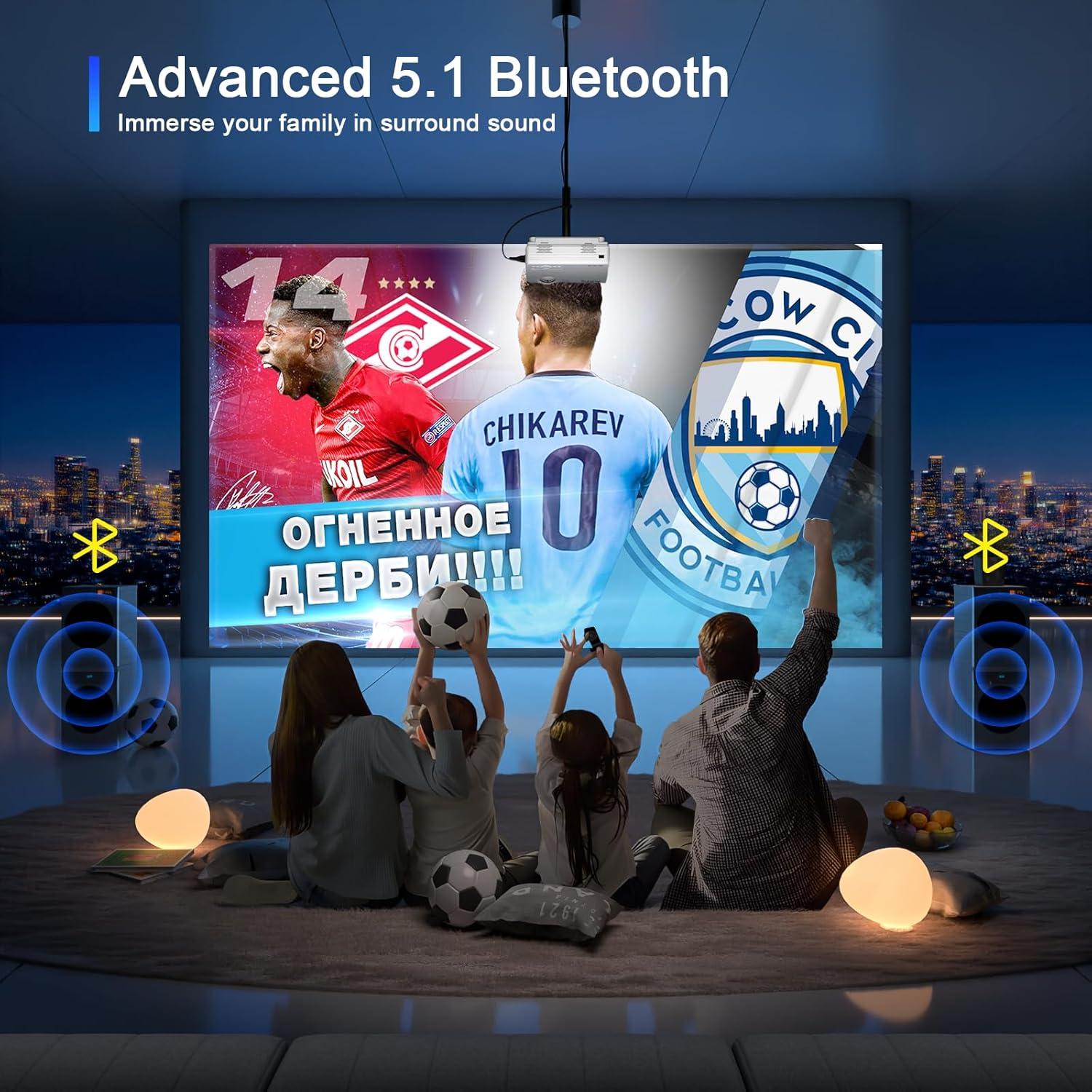 Proyector AuKing Full HD 1080P Bluetooth WiFi 6 2024