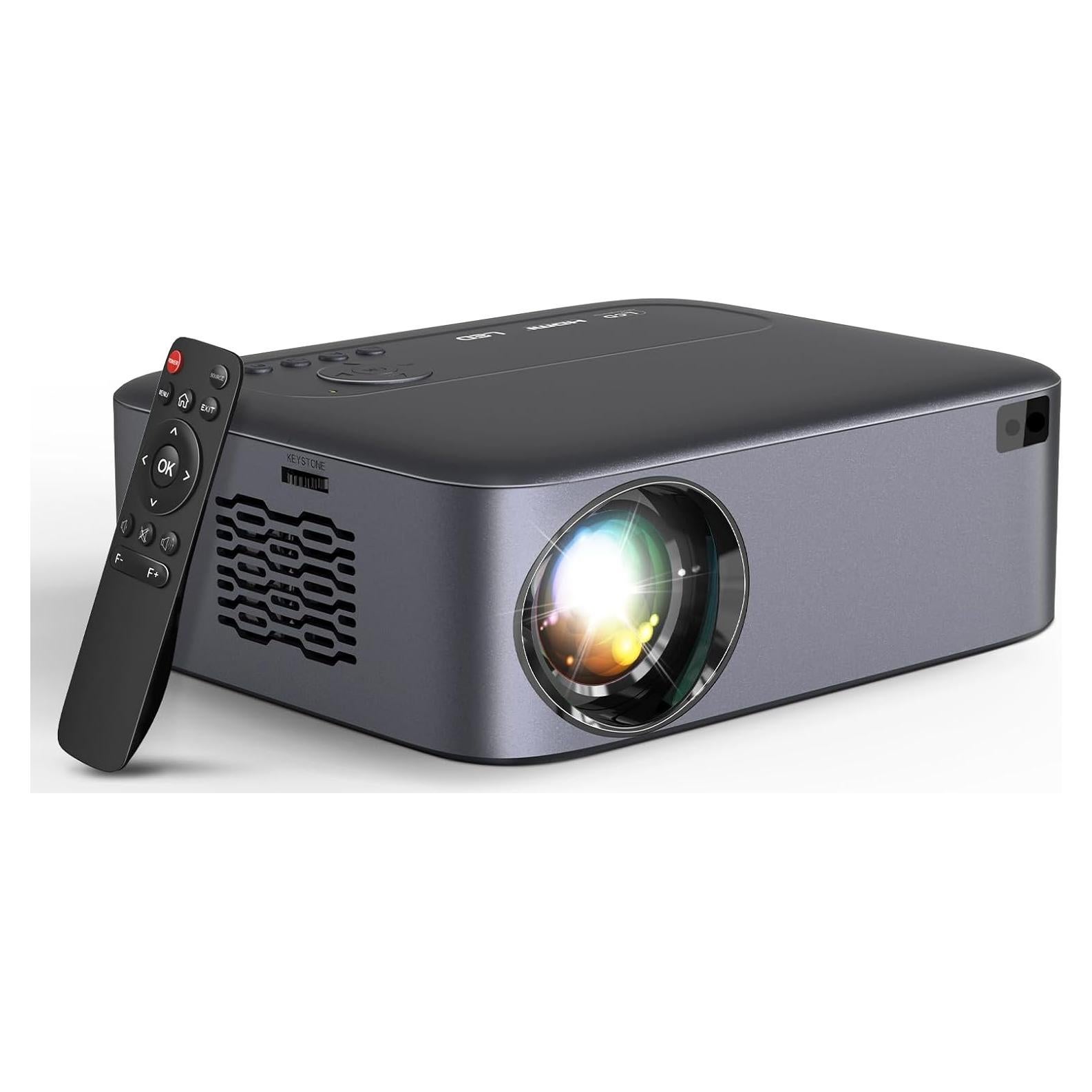 【Electric Focus】Native 1080P Projector with WiFi and Bluetooth, 4K Support Projector with Zoom Function, Outdoor Movie Projector for Phone/Laptop/TV Stick/DVD/USB/HDMI