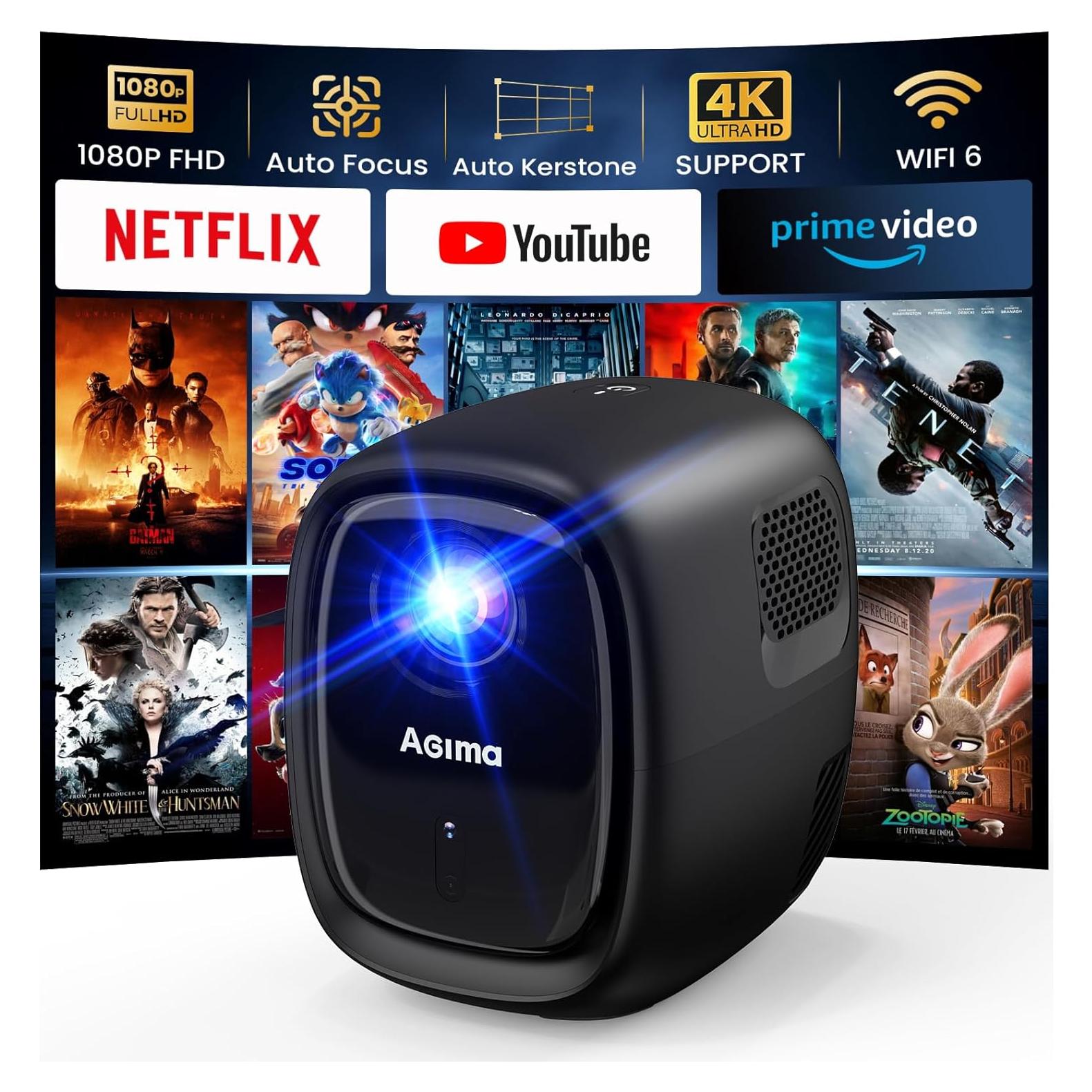 Proyector Inteligente AGIMA X5 1080P Soporte 4K WiFi Bluetooth