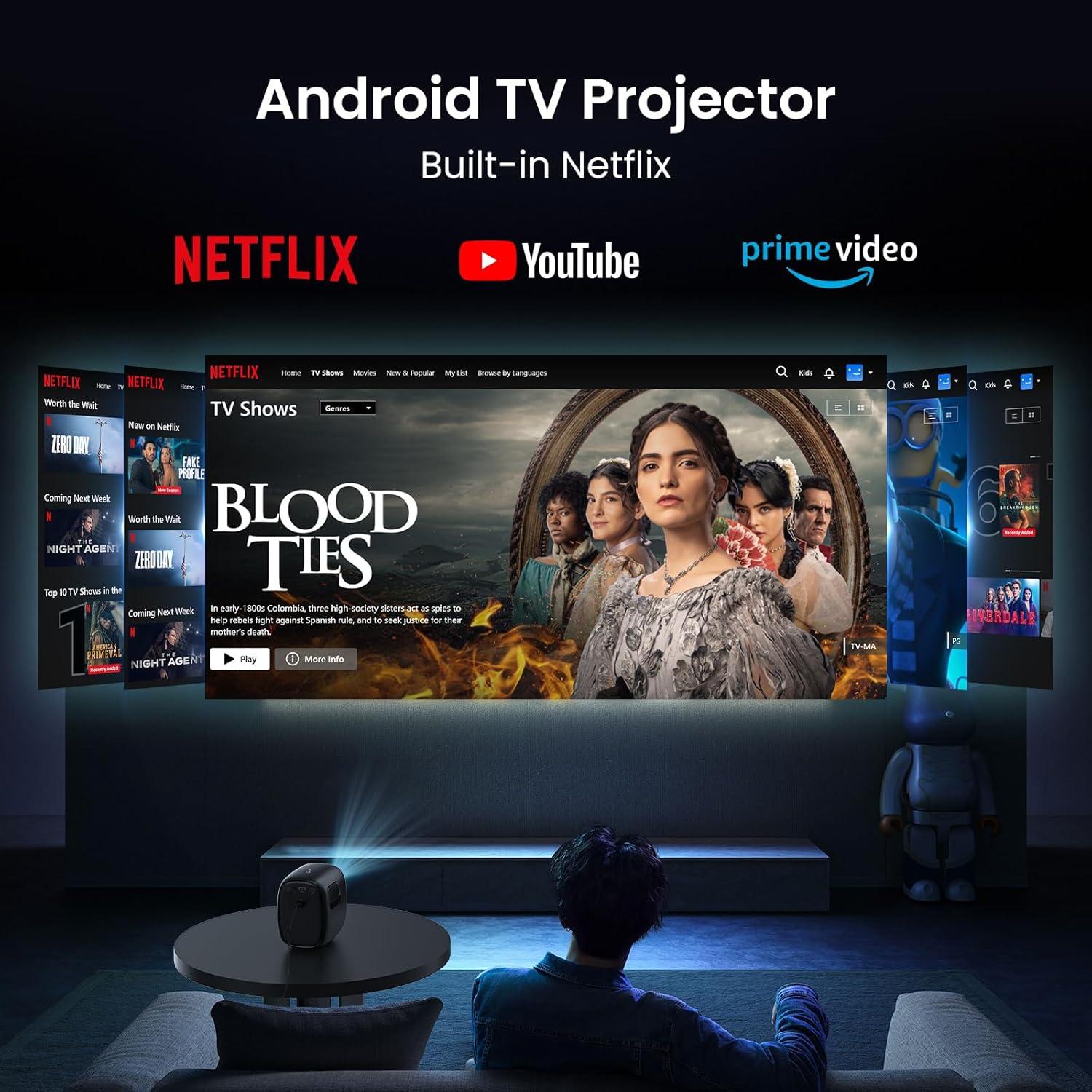 Proyector Inteligente AGIMA X5 1080P Soporte 4K WiFi Bluetooth