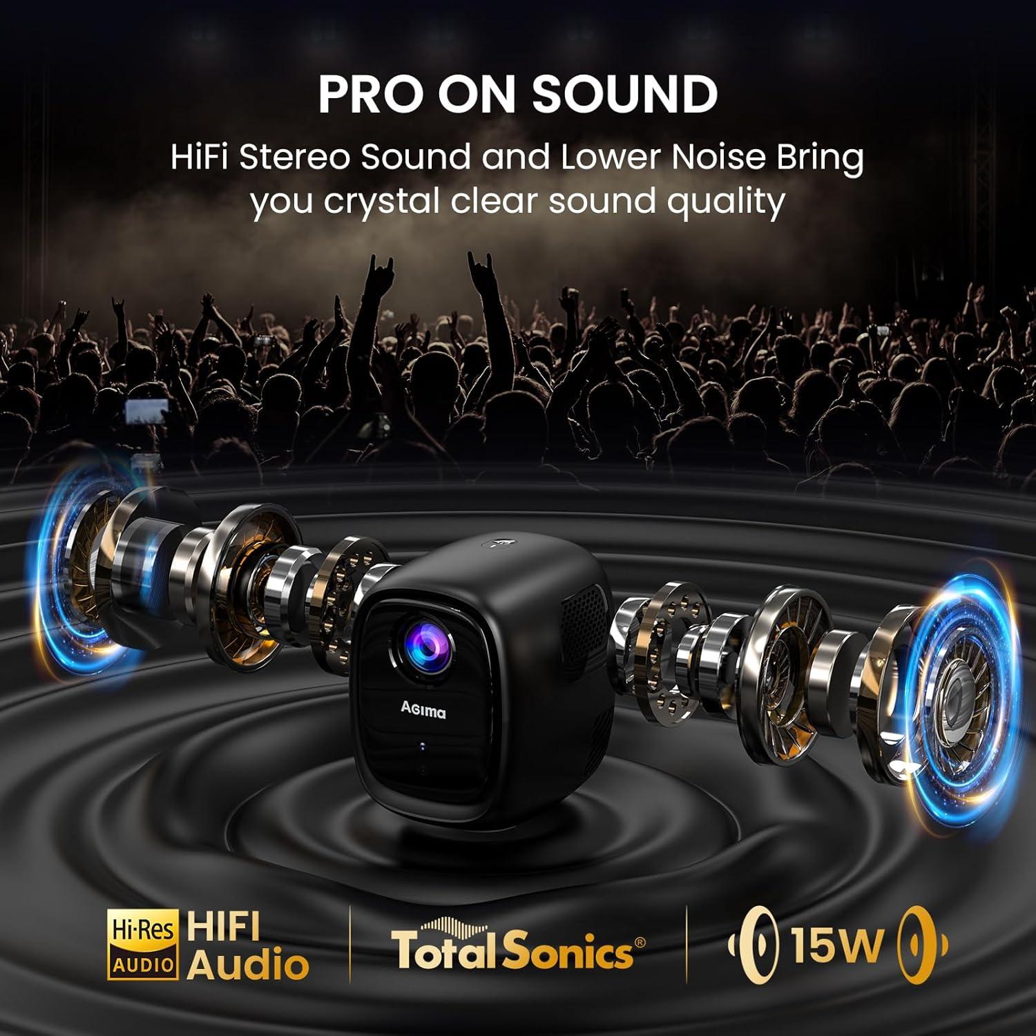 Proyector Inteligente AGIMA X5 1080P Soporte 4K WiFi Bluetooth