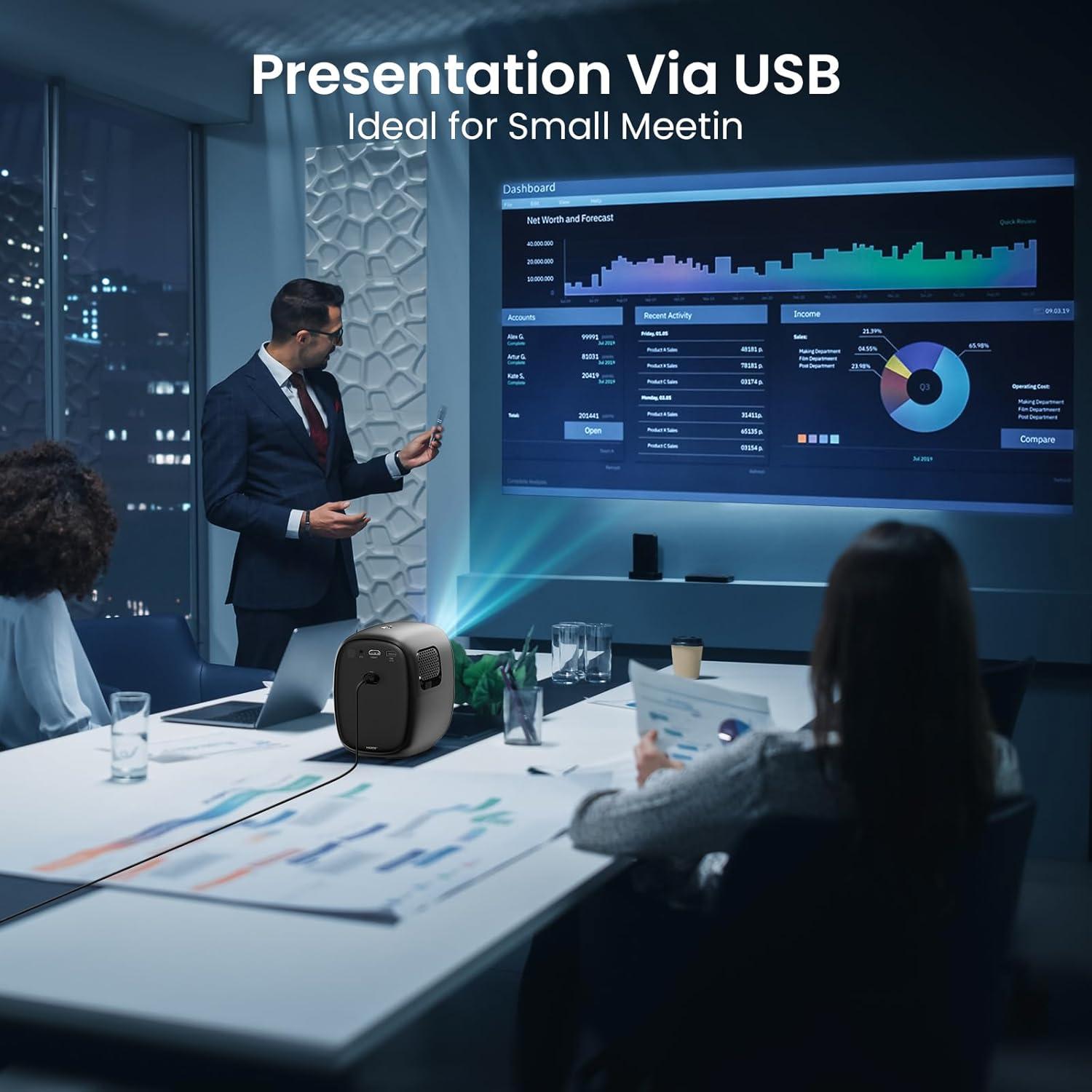 Proyector Inteligente AGIMA X5 1080P Soporte 4K WiFi Bluetooth