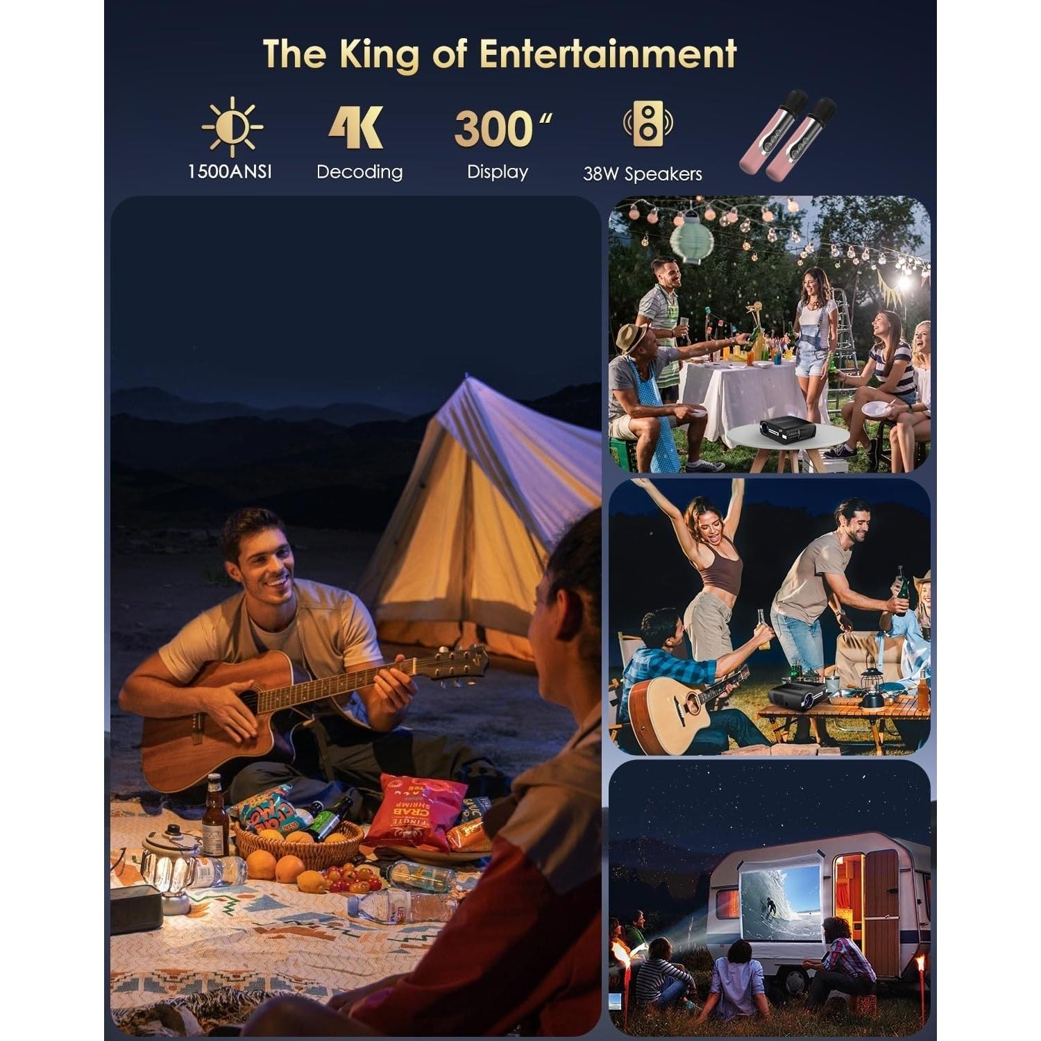 Proyector Inteligente 4K ZCGIOBN Auto Enfoque 1500 ANSI