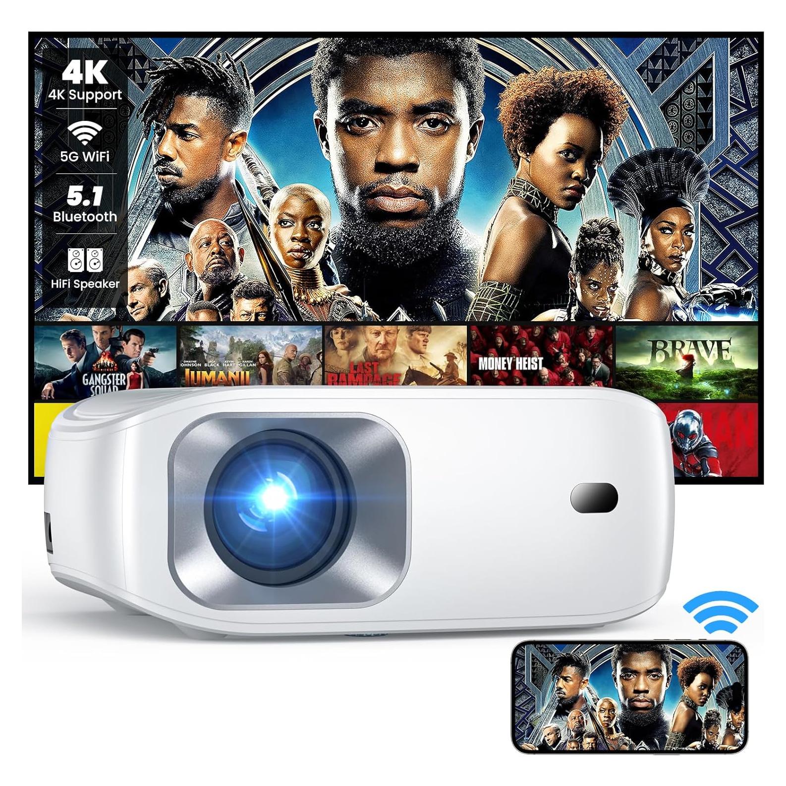 Proyector 4K HONPOW F4 Mini Portátil Wifi Bluetooth 200"