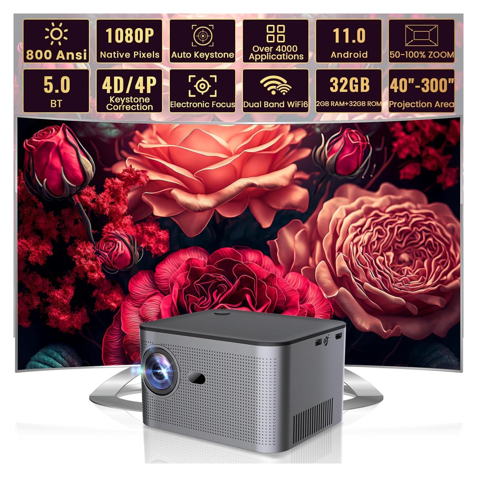 Proyector Full HD 1080P Cosycost HY350 800 ANSI WiFi 6
