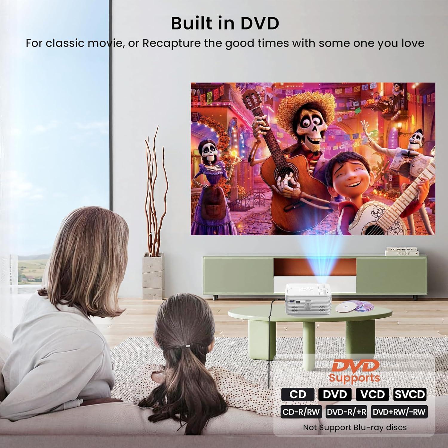 Proyector Bluetooth BIGASUO Pro302 HD 1080P DVD 250"
