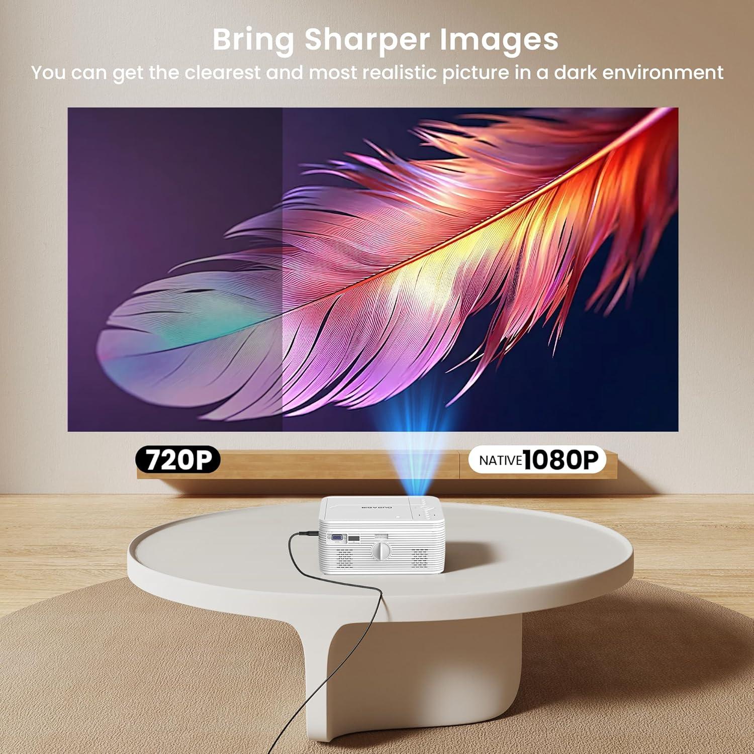 Proyector Bluetooth BIGASUO Pro302 HD 1080P DVD 250"