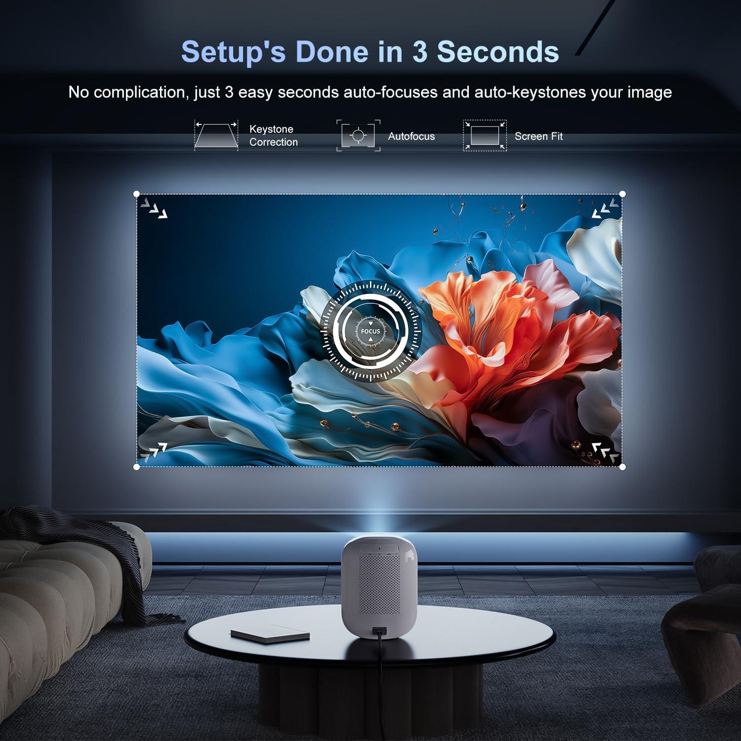 Proyector Mini ALLIWAVA PR350 4K 1080P WiFi 6 Bluetooth