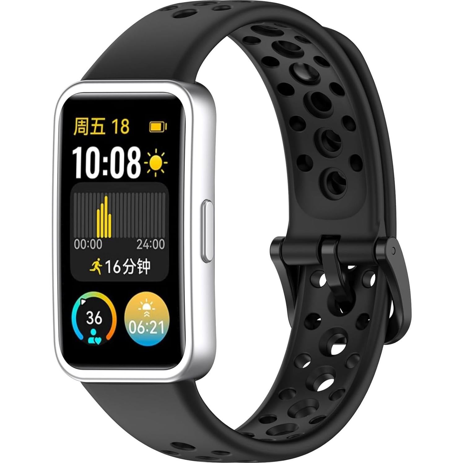 Correa de Silicona MOTONG para Huawei Band 10/9/8 - Negro