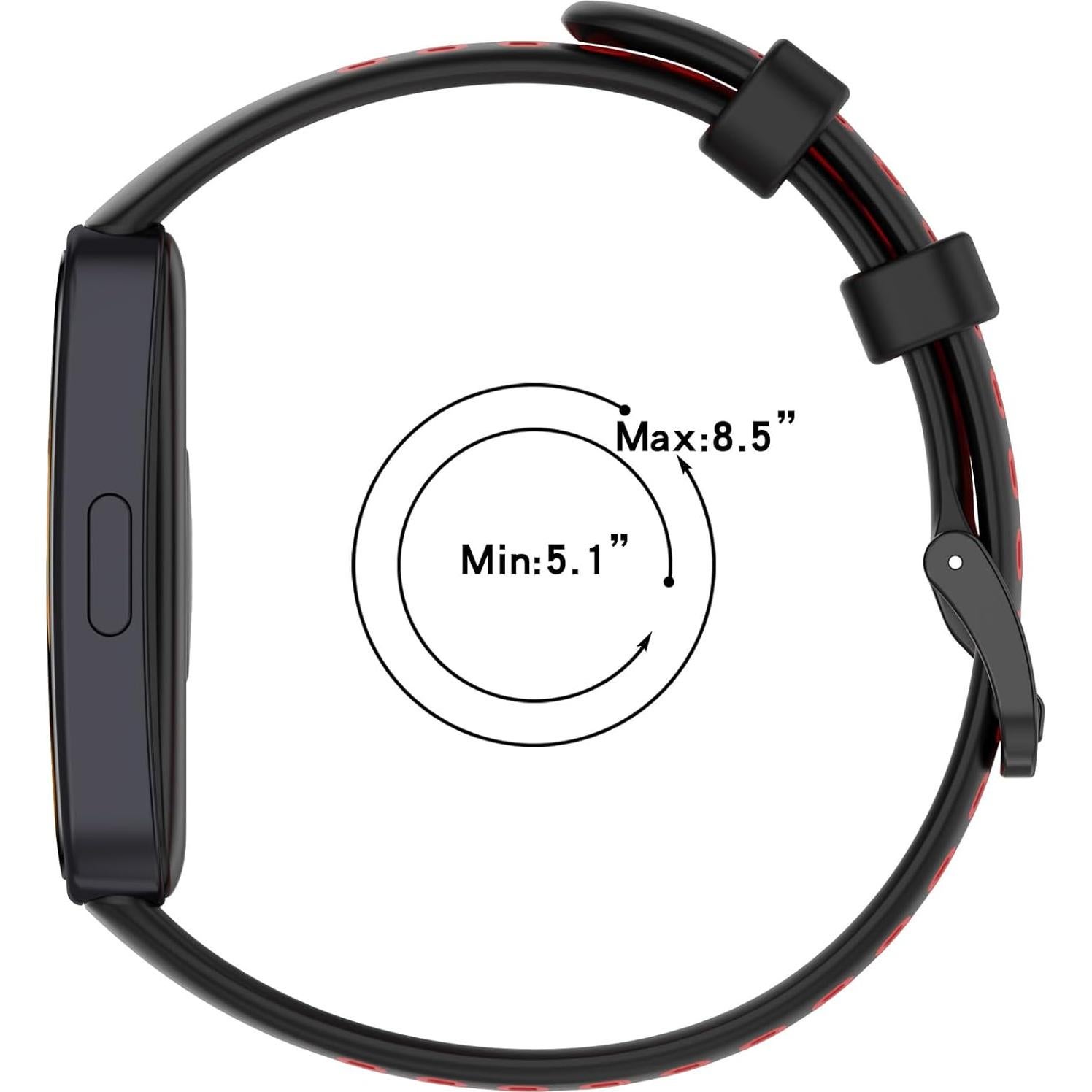 Correa de Reemplazo LOKEKE para Huawei Band 10/9/8 - TPU Negro/Gris