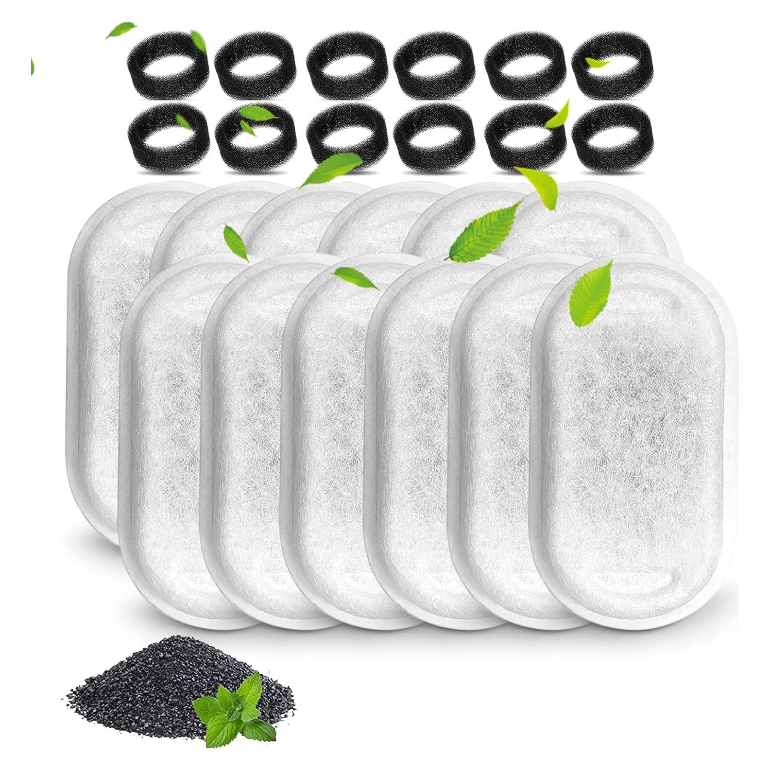 Filtros para Fuente de Agua Gato Cirfifth 12 Filtros y 12 Esponjas