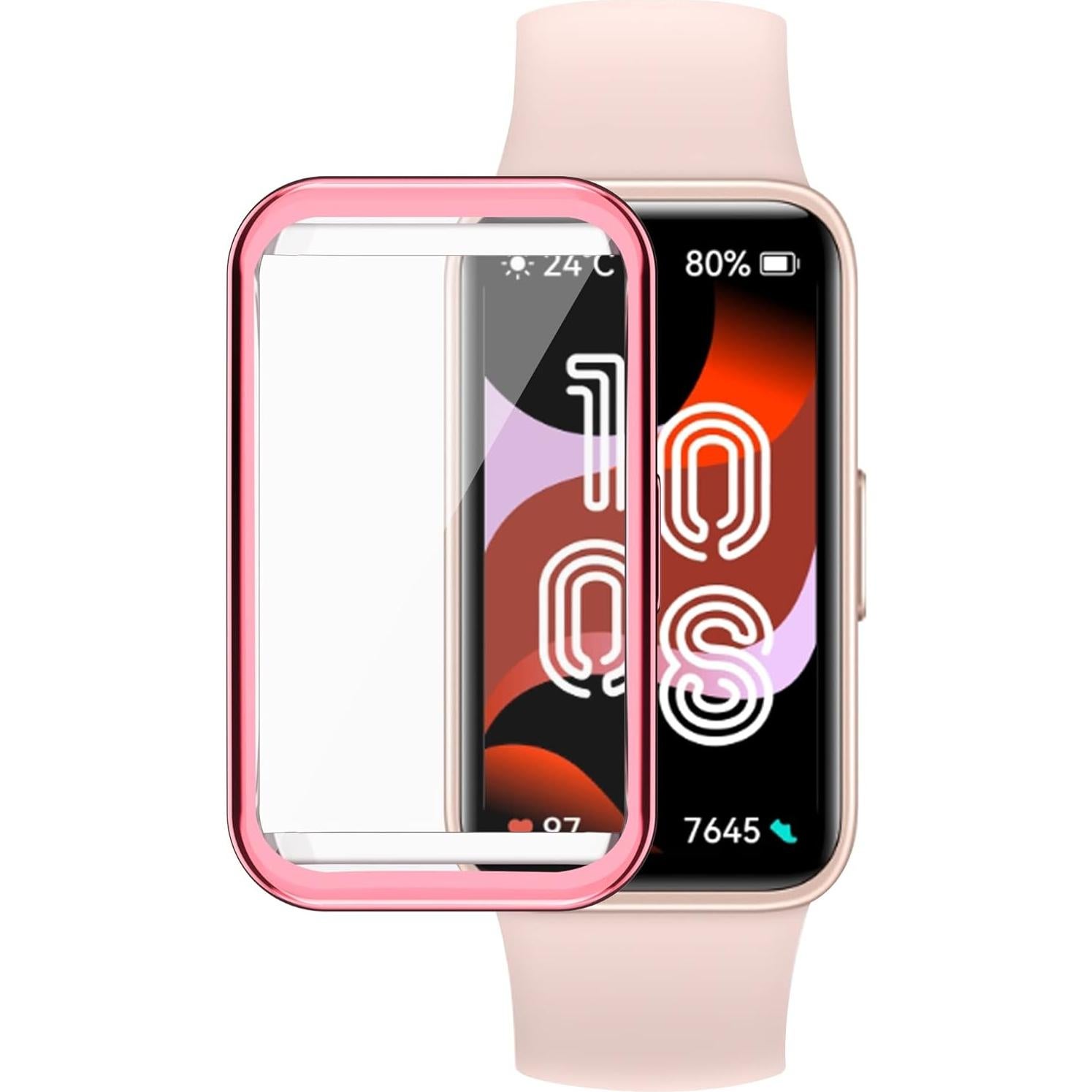 Funda Protectora TPU Rosa para Huawei Band 10/9/8