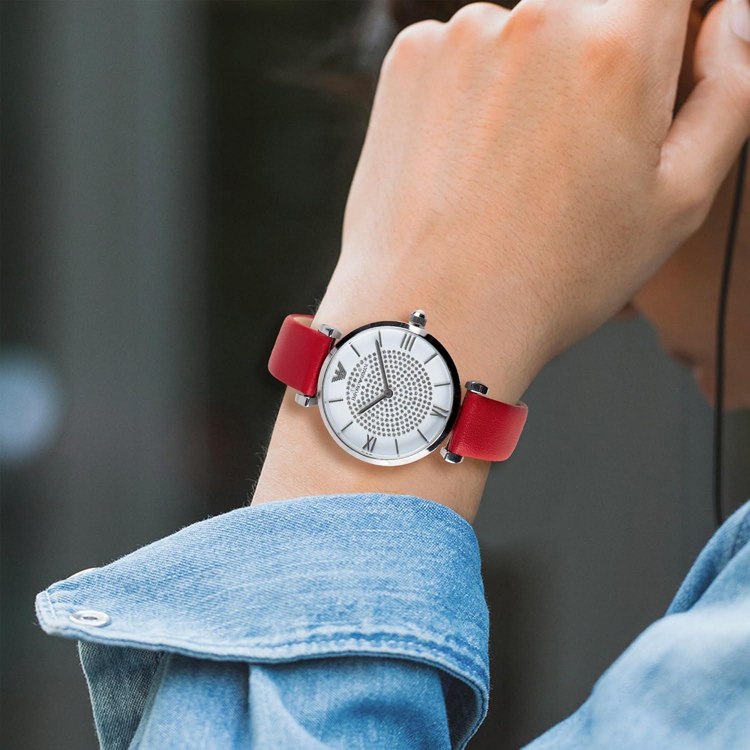 Correa de Reloj de Cuero OTTOODY 20mm Roja Hebilla Plata