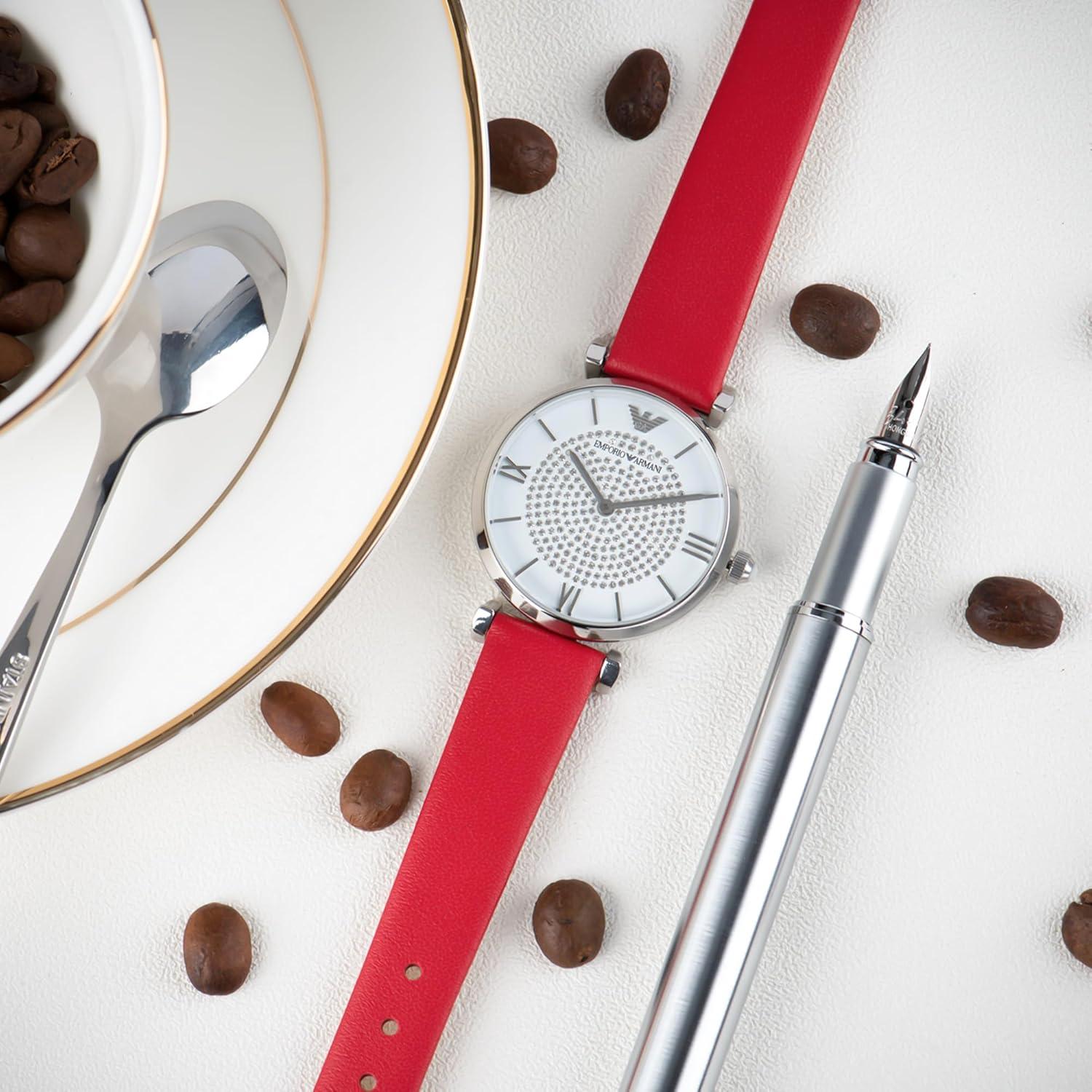 Correa de Reloj de Cuero OTTOODY 20mm Roja Hebilla Plata