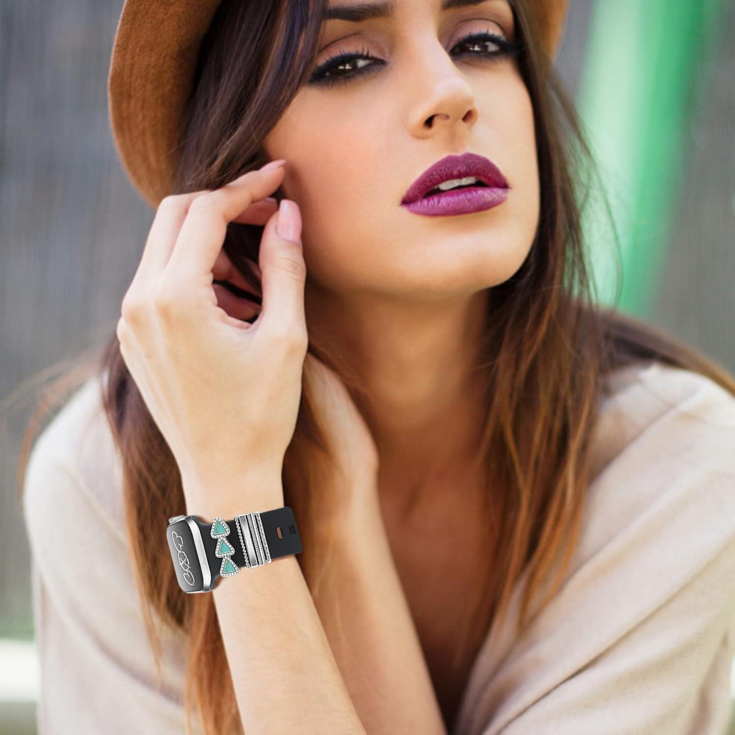 Encantos de Diamante Brillante ALMNVO para Apple Watch 20mm