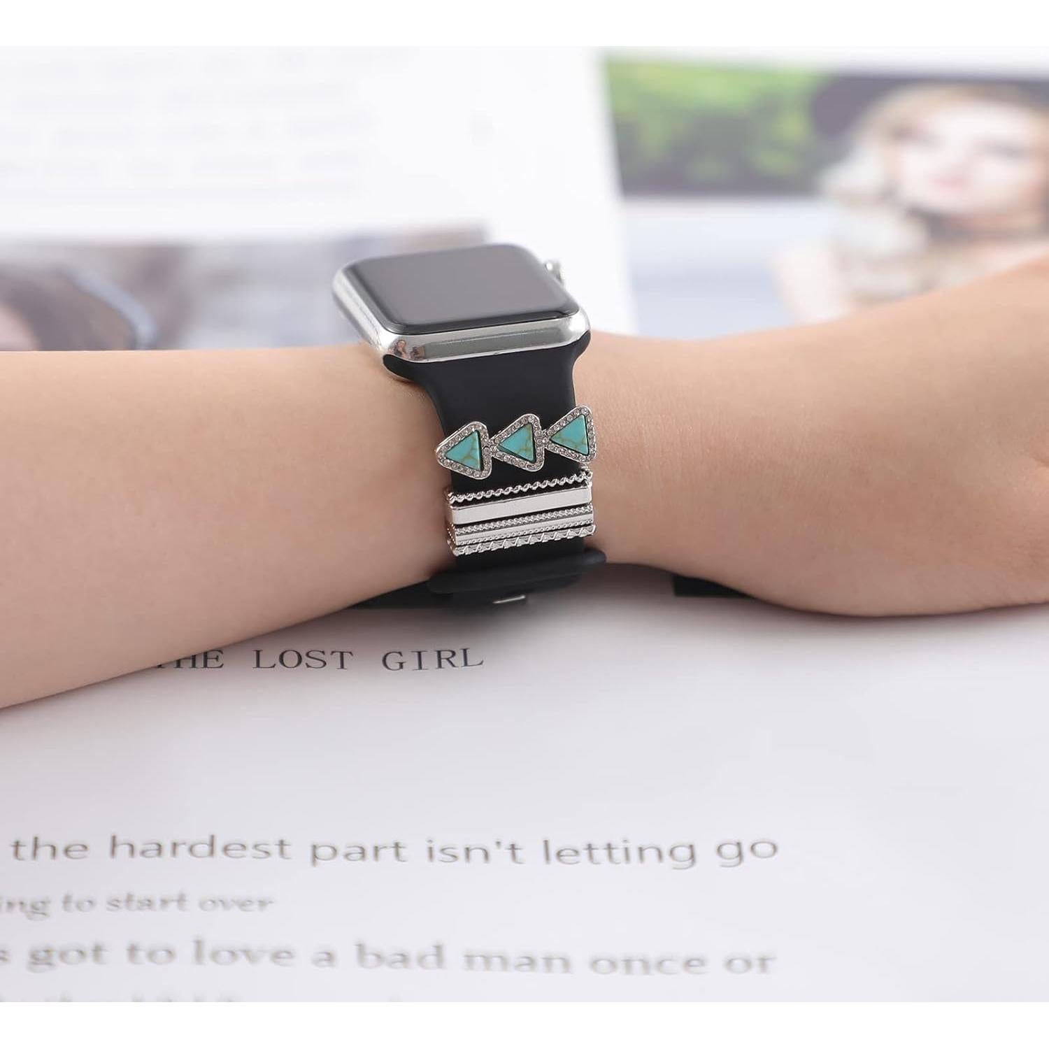 Encantos de Diamante Brillante ALMNVO para Apple Watch 20mm