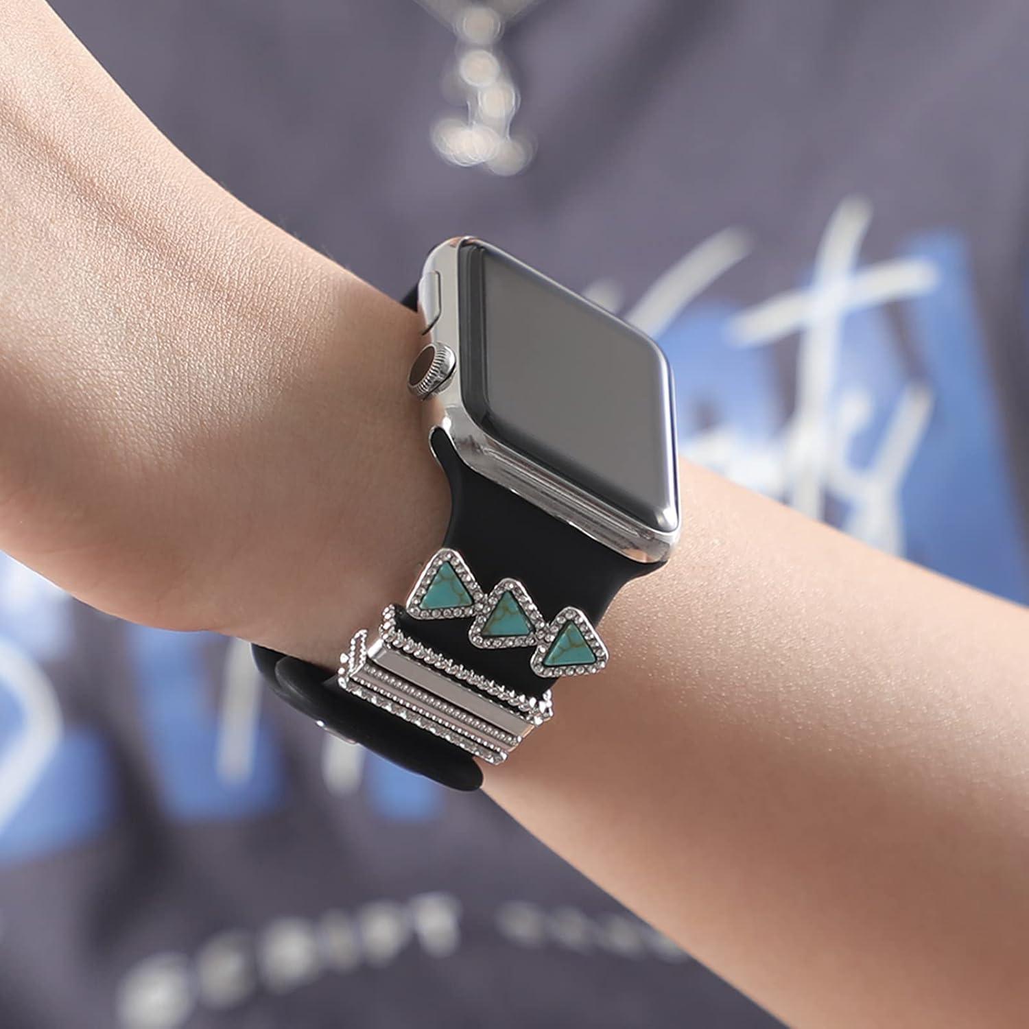 Encantos de Diamante Brillante ALMNVO para Apple Watch 20mm