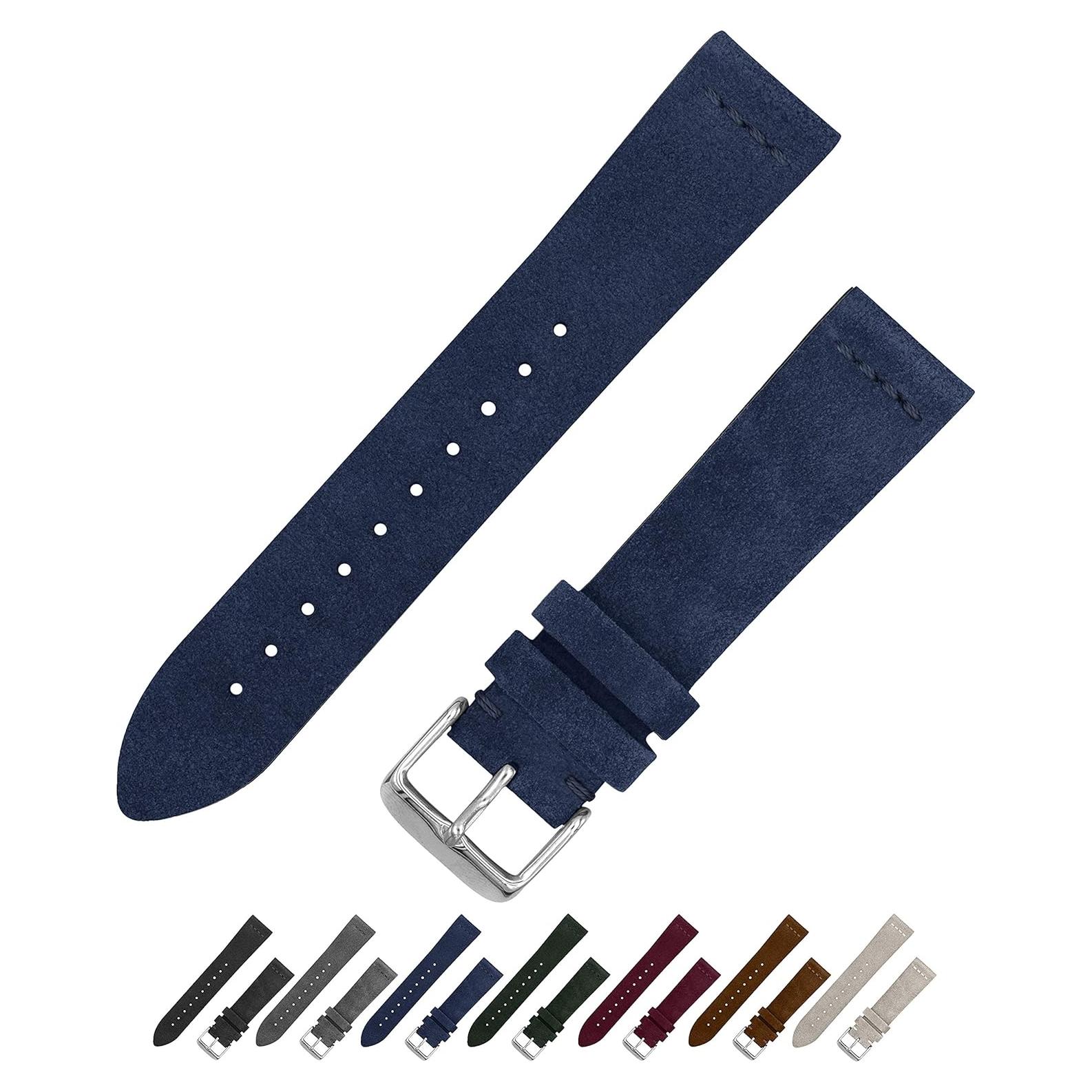 Correa de Reloj de Ante Benchmark 20mm Azul Marino Unisex