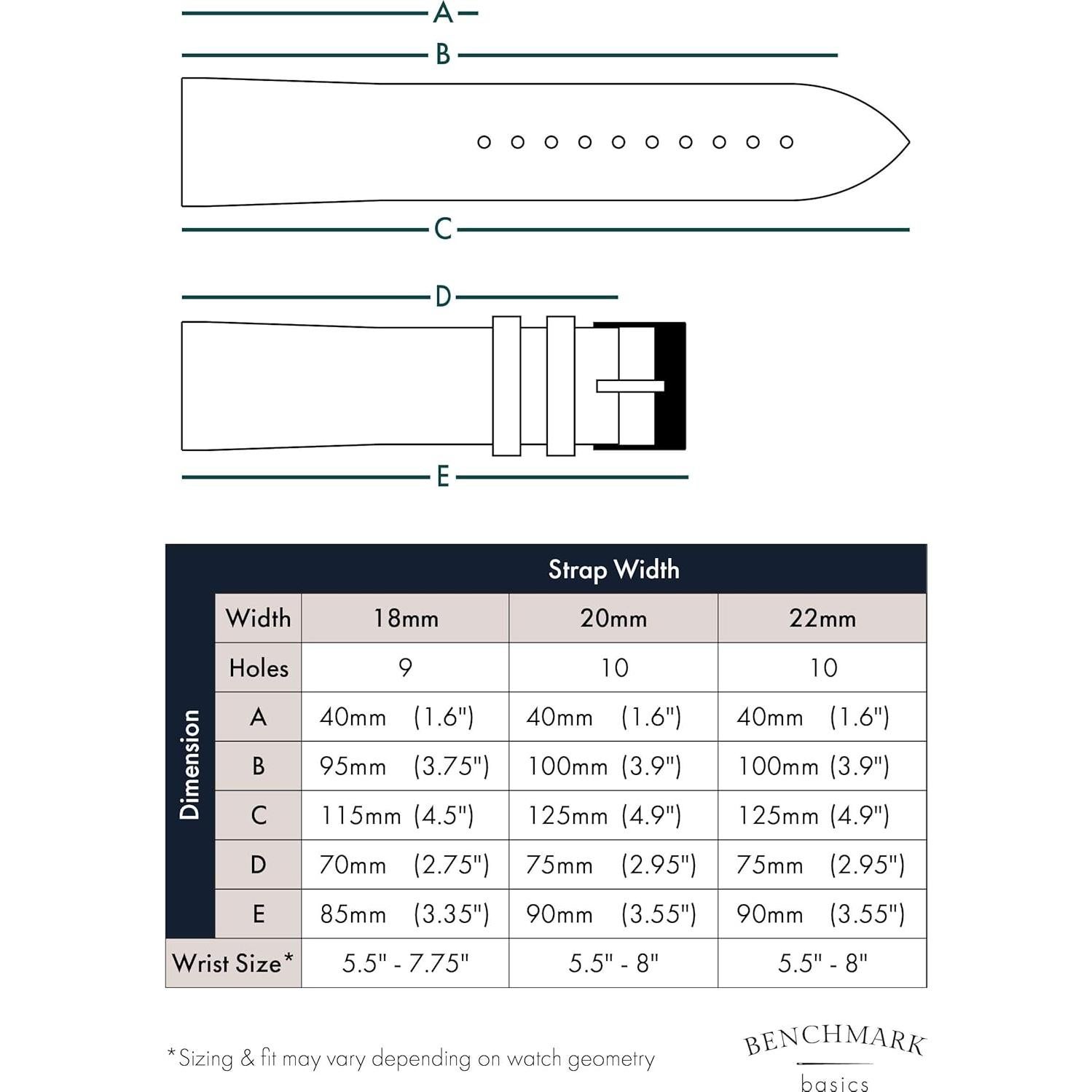 Correa de Reloj de Ante Benchmark 20mm Azul Marino Unisex