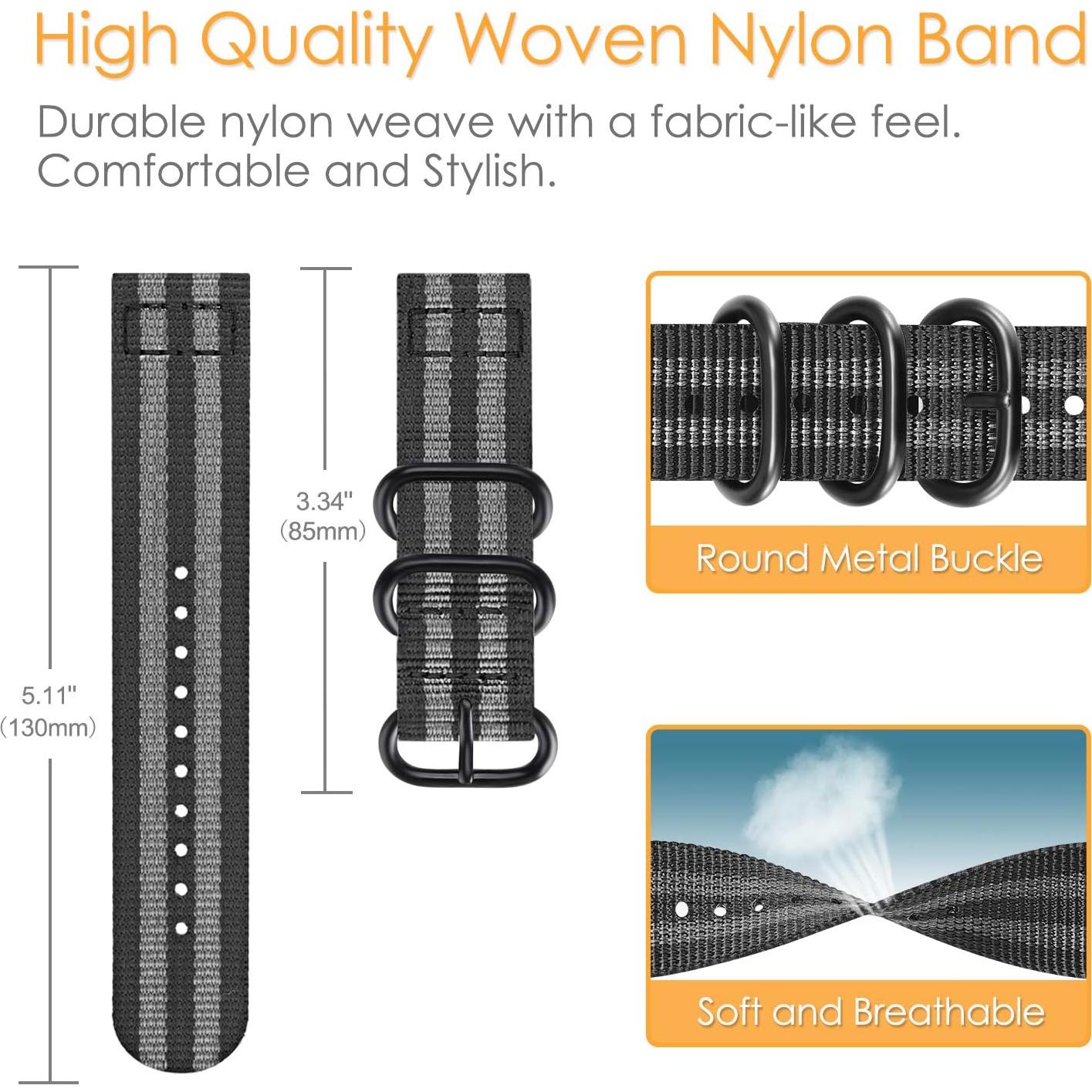 Banda de Nylon Fintie para Samsung Galaxy Watch 46mm 22mm